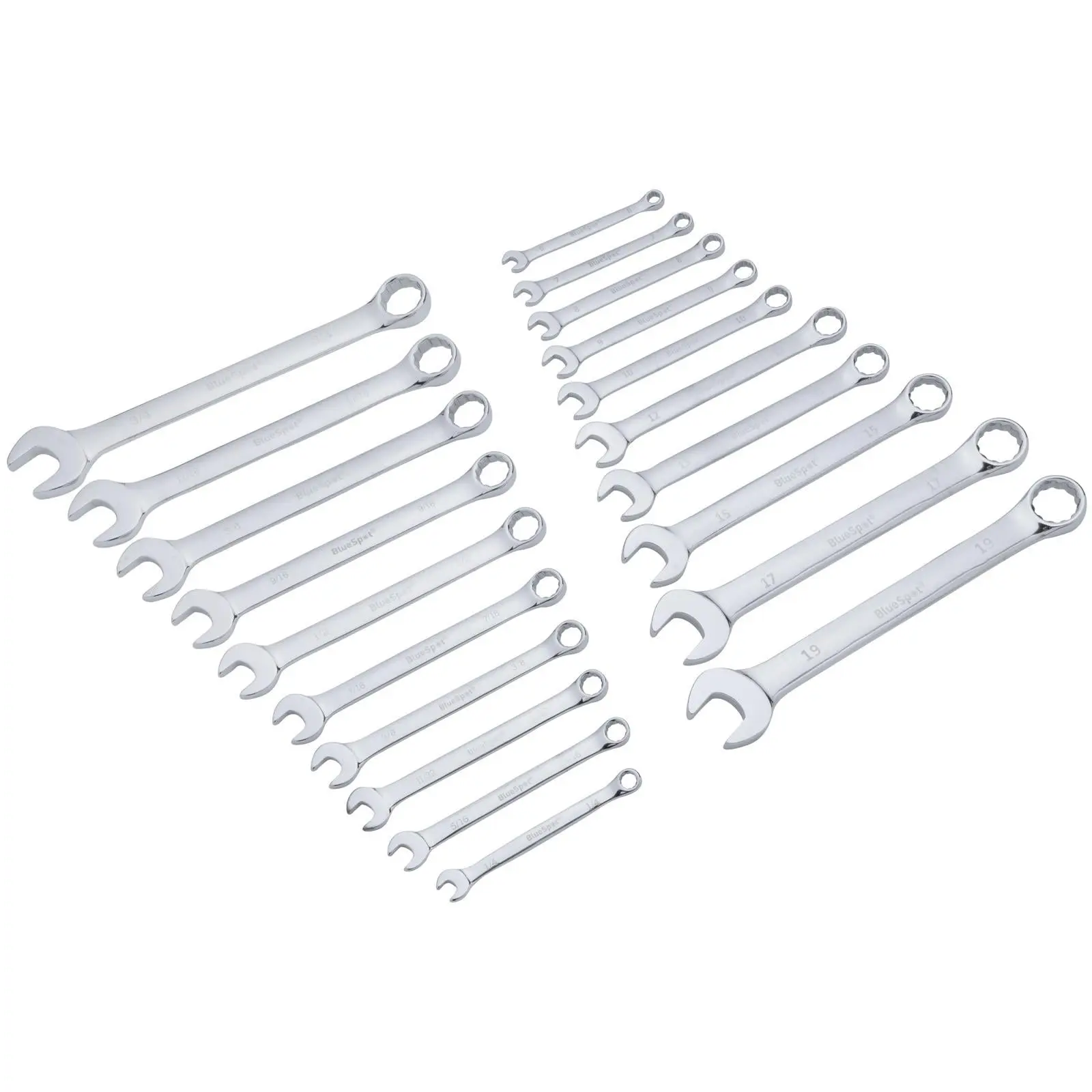BlueSpot Assorted Spanner Set Metric Imperial 6-19mm 1/4"-5/8" 32 Piece - Image 2