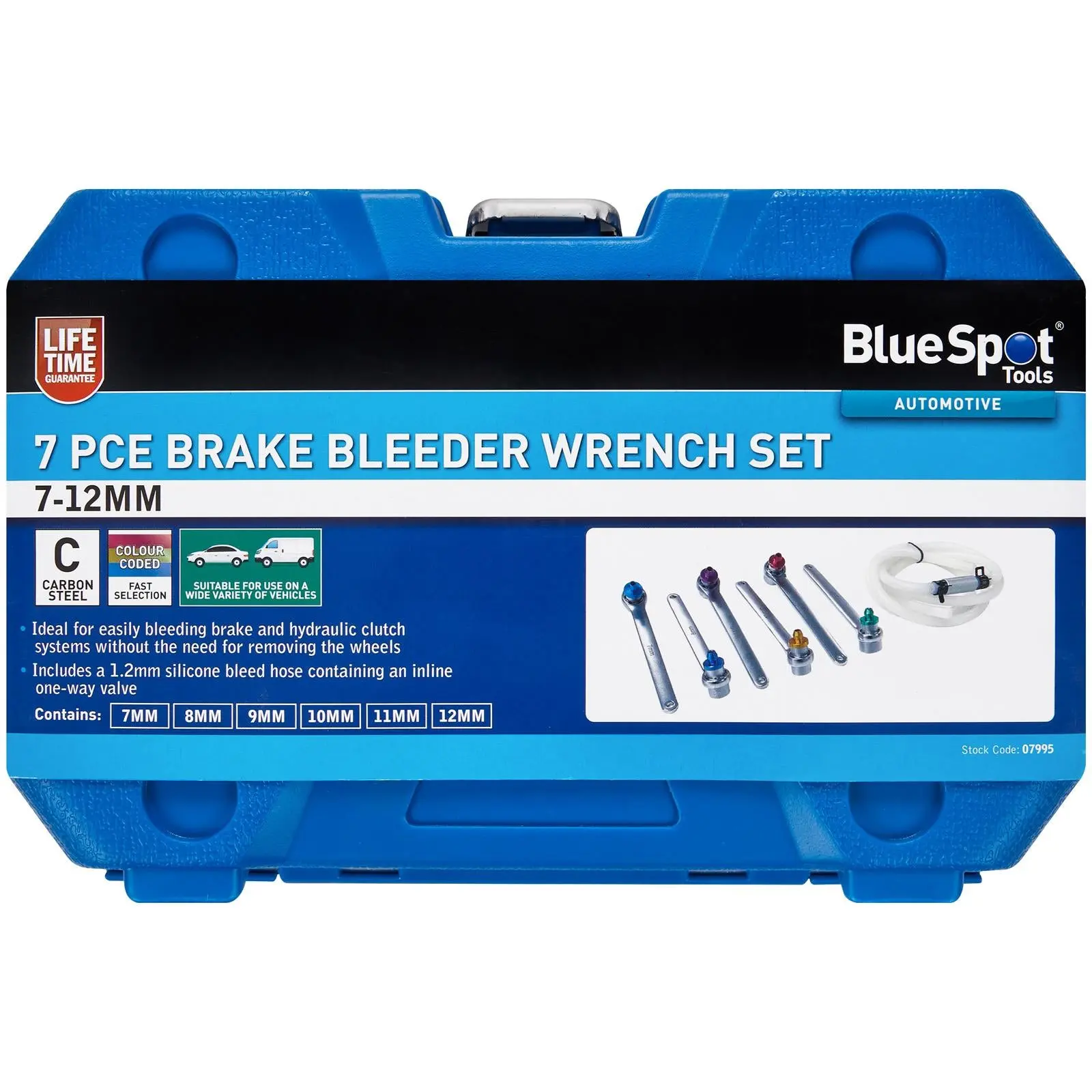 BlueSpot Brake Bleeder Wrench Set 7-12mm in Case 7 Piece - Image 2