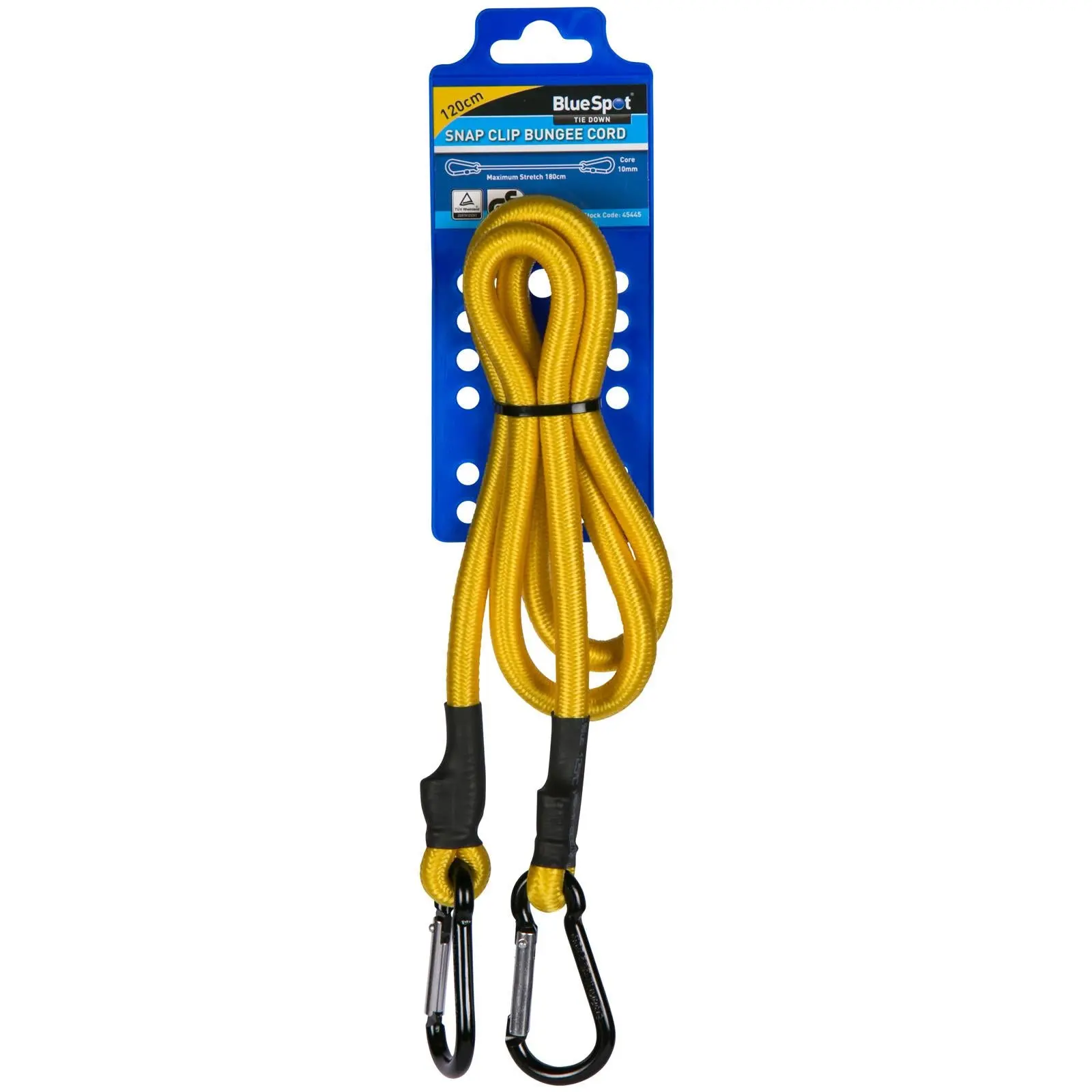 BlueSpot Bungee Cord Snap Clip Carabiner 120cm Yellow - Image 2