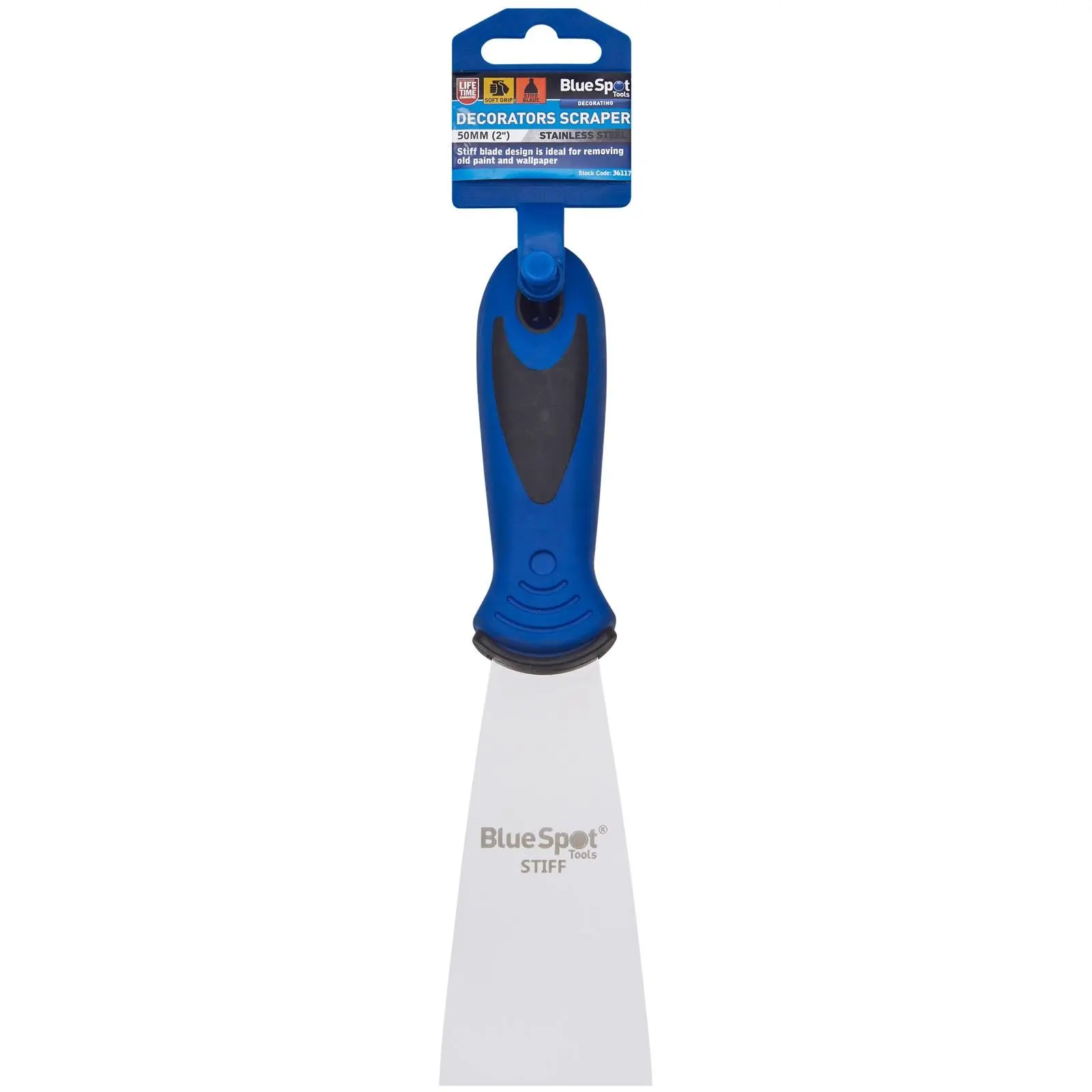 BlueSpot Decorators Scraper 50mm 2in Soft Grip Handle - Image 2
