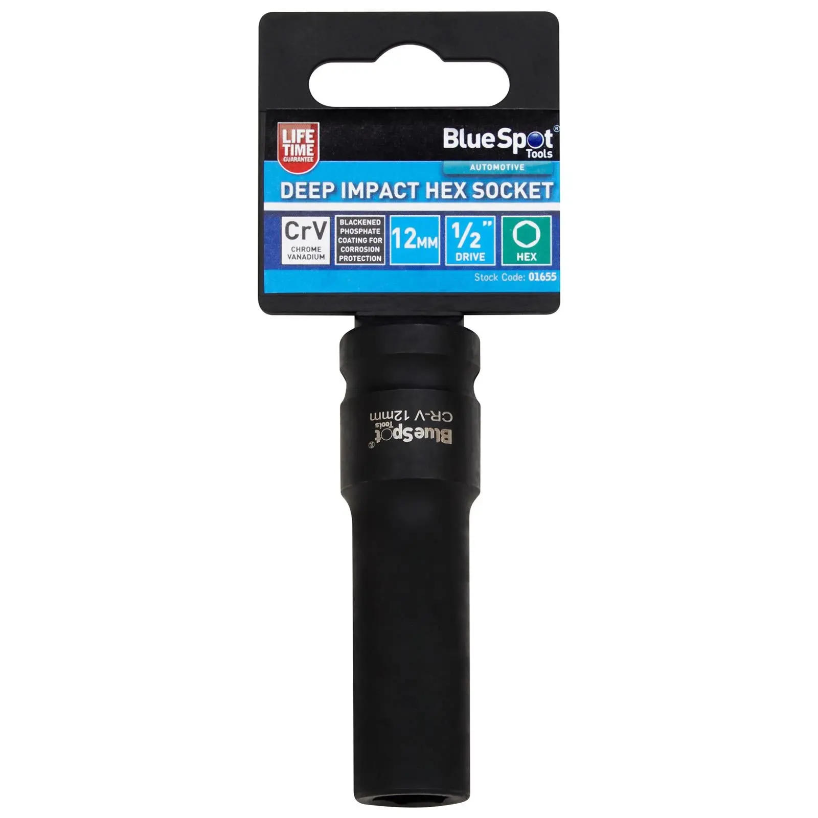 BlueSpot Deep Impact Socket 1/2" Drive 6 Point Hex Individual 8-41mm - Choose Size - Image 20