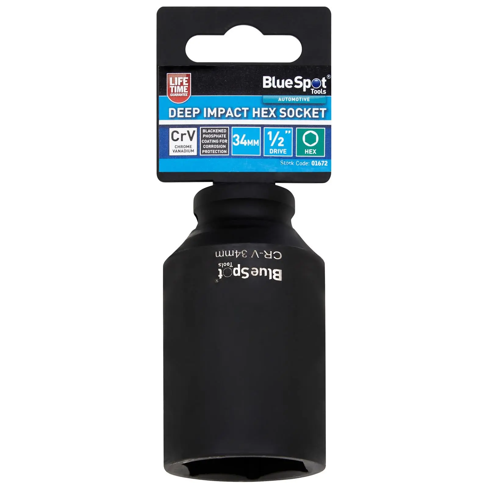 BlueSpot Deep Impact Socket 1/2" Drive 6 Point Hex Individual 8-41mm - Choose Size - Image 26