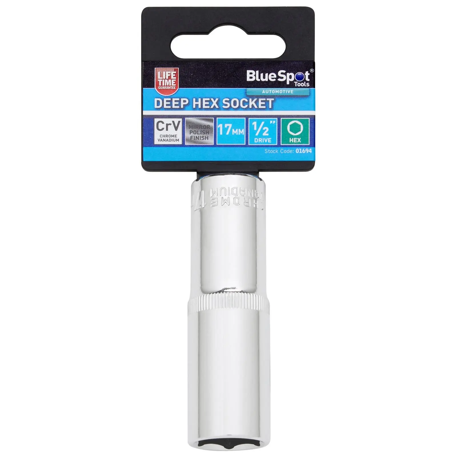 BlueSpot Deep Socket 1/2" Drive 6 Point Hex Chrome Individual 8-32mm - Choose Size - Image 11