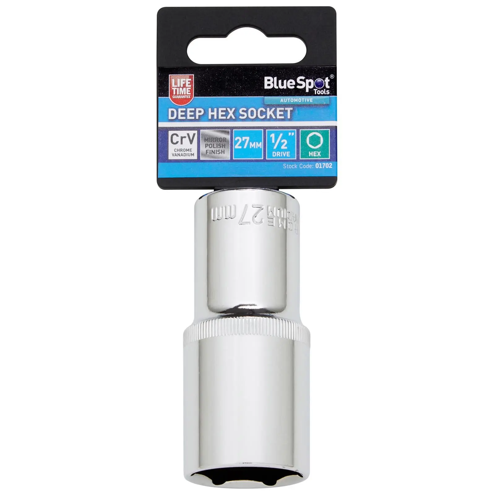BlueSpot Deep Socket 1/2" Drive 6 Point Hex Chrome Individual 8-32mm - Choose Size - Image 21
