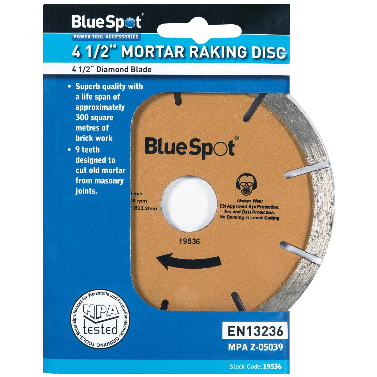 BlueSpot Diamond Mortar Raking Disc Blade 115mm 4.5" Angle Grinder Pointing - Image 2