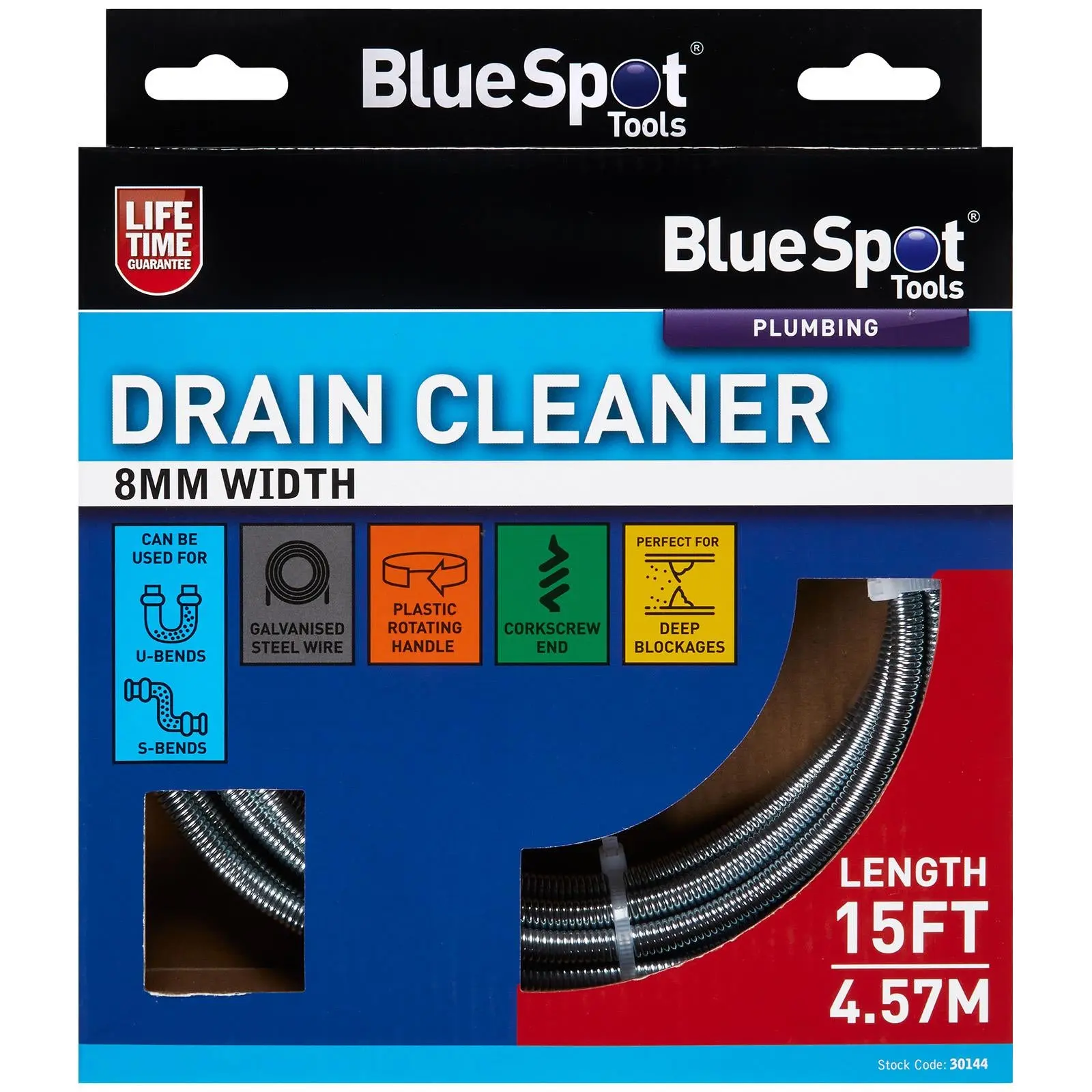 BlueSpot Drain Unblocker Cleaner 8mm x 4.57 meters 15 foot - Image 3