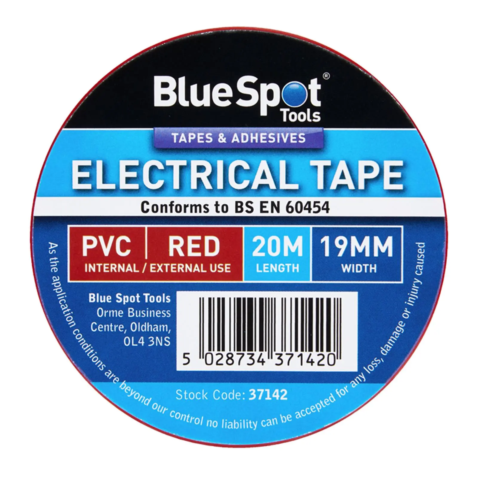 BlueSpot Electrical Insulation Tape Red PVC 19mm x 20m - Image 3