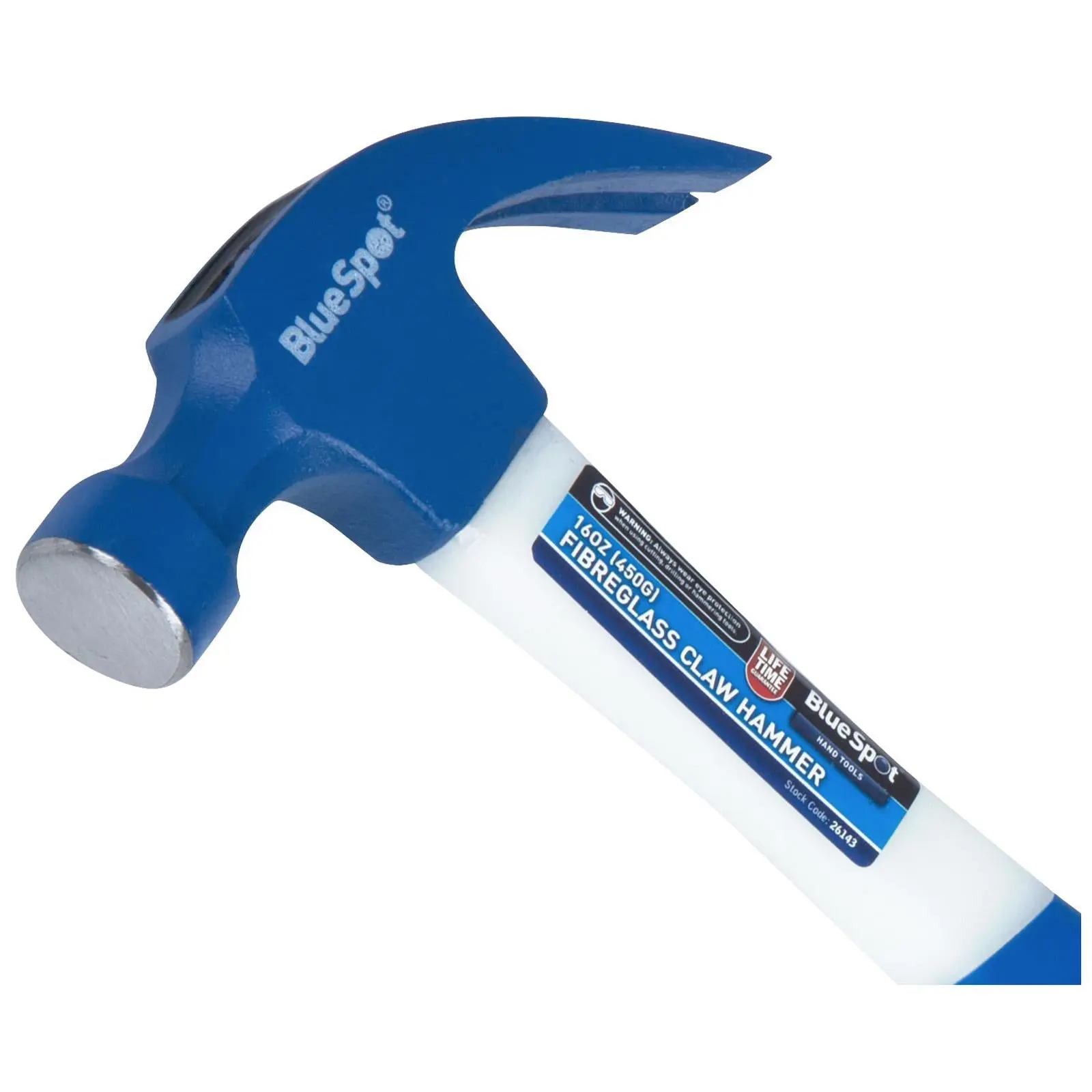 BlueSpot Fibreglass Claw Hammer 16oz 450g - Image 2