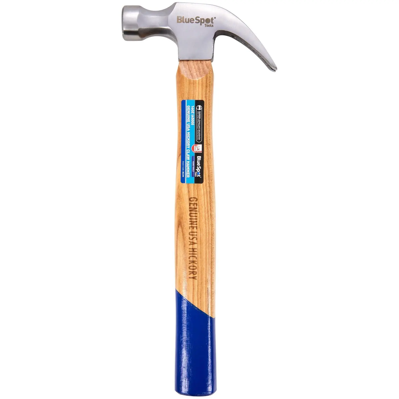 BlueSpot Genuine Hickory Claw Hammer 16oz 450g - Image 2