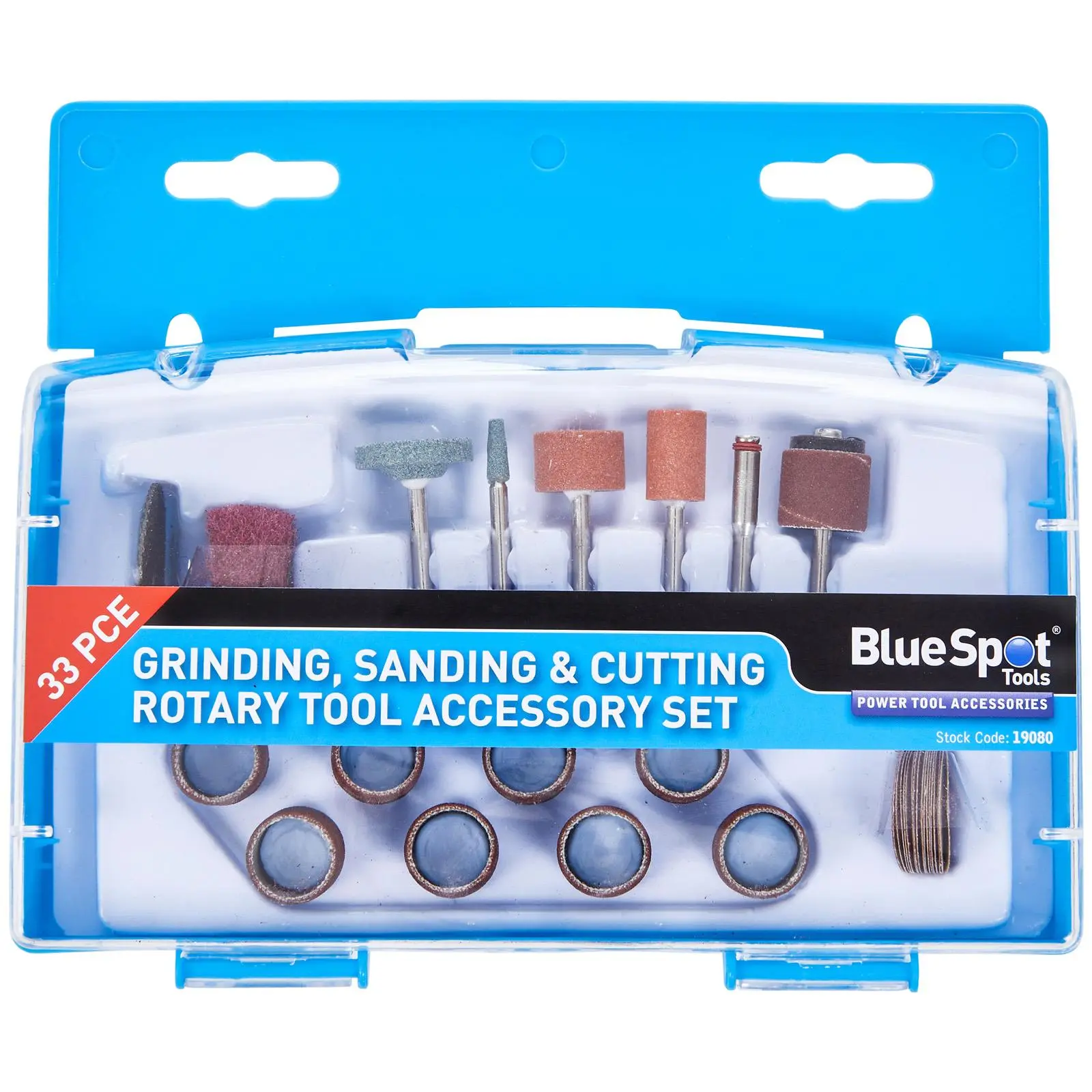 BlueSpot Grinding Sanding and Cutting Rotary Tool Accessory Set 33 Piece