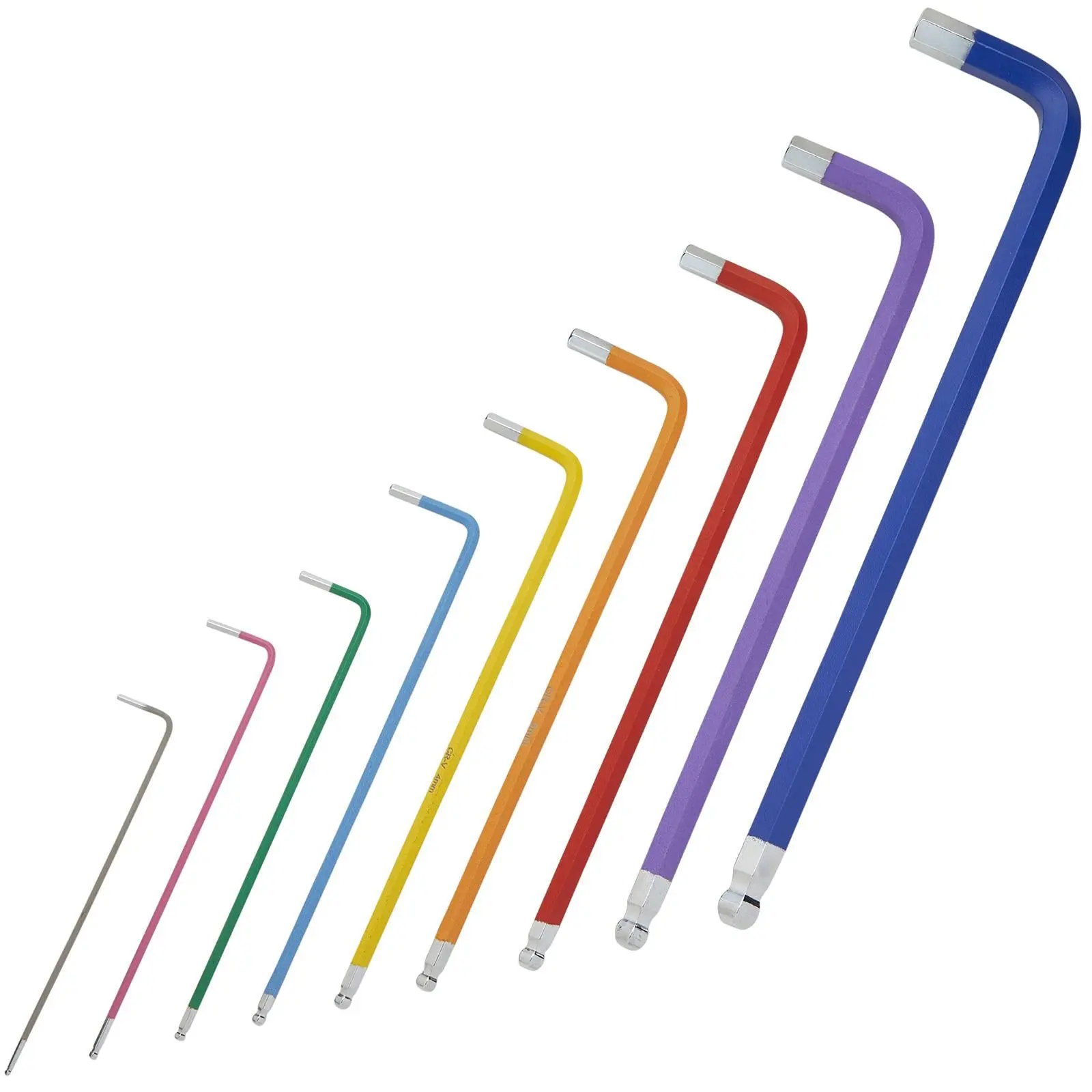 BlueSpot Hex Key Set Extra Long Colour Coded Ball End 1.5-10mm 9 Piece - Image 4