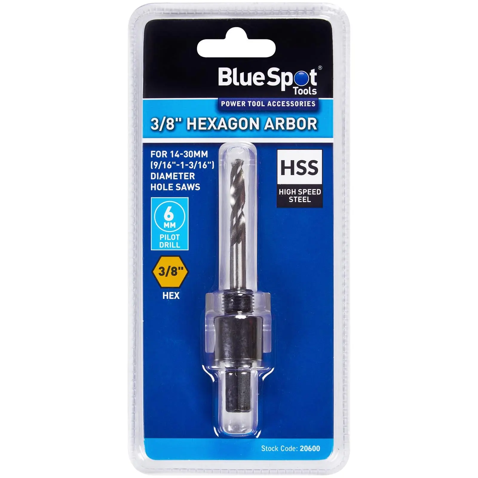 BlueSpot Hole Saw Arbor 3/8" Hex for 14-30mm Holesaws - Image 2