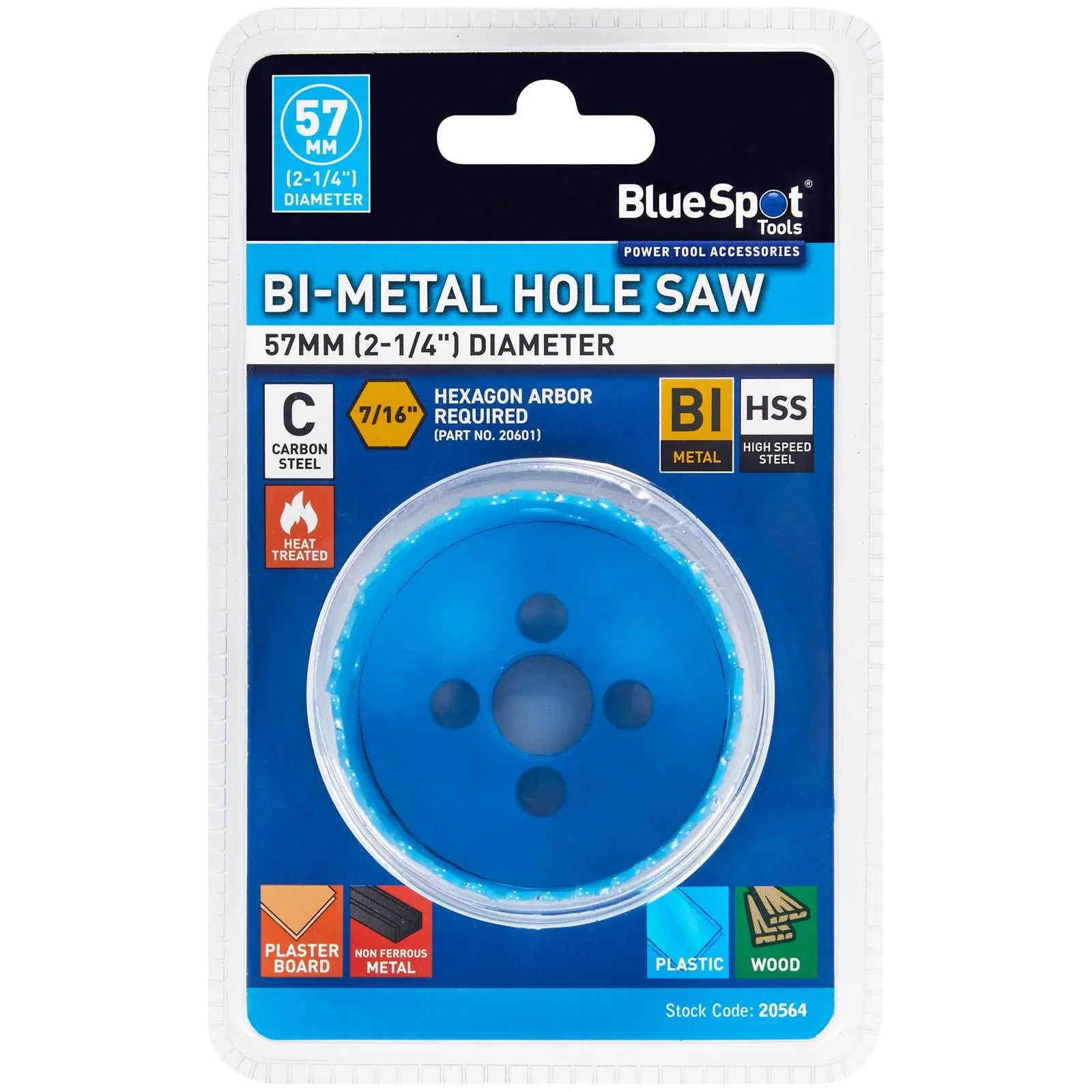 BlueSpot Hole Saw Bi-Metal 57mm HSS Teeth - Image 2