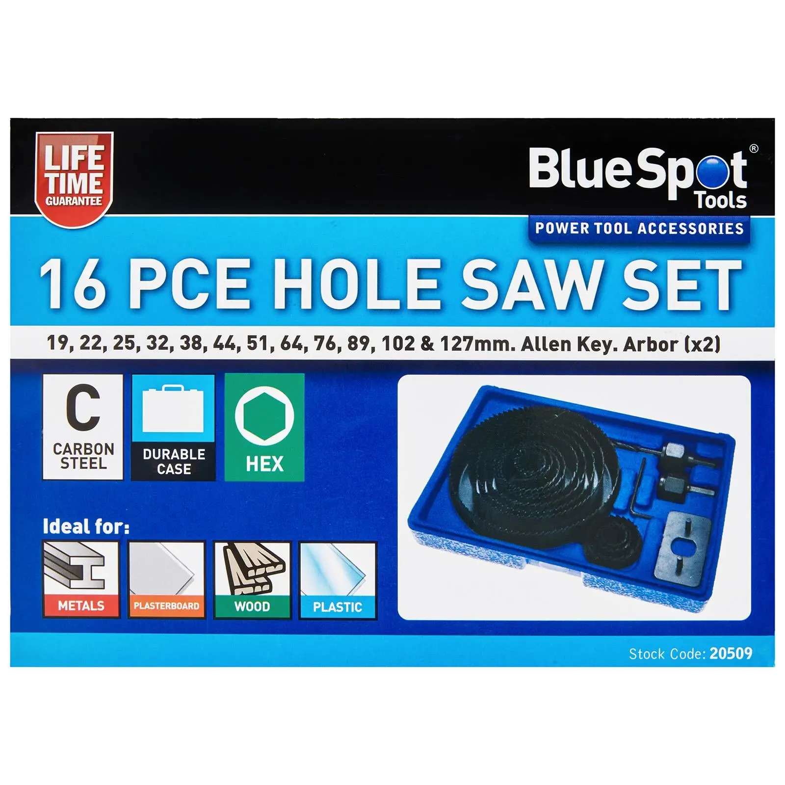 BlueSpot Holesaw Set in Carry Case 16 Piece 19-127mm - Image 2
