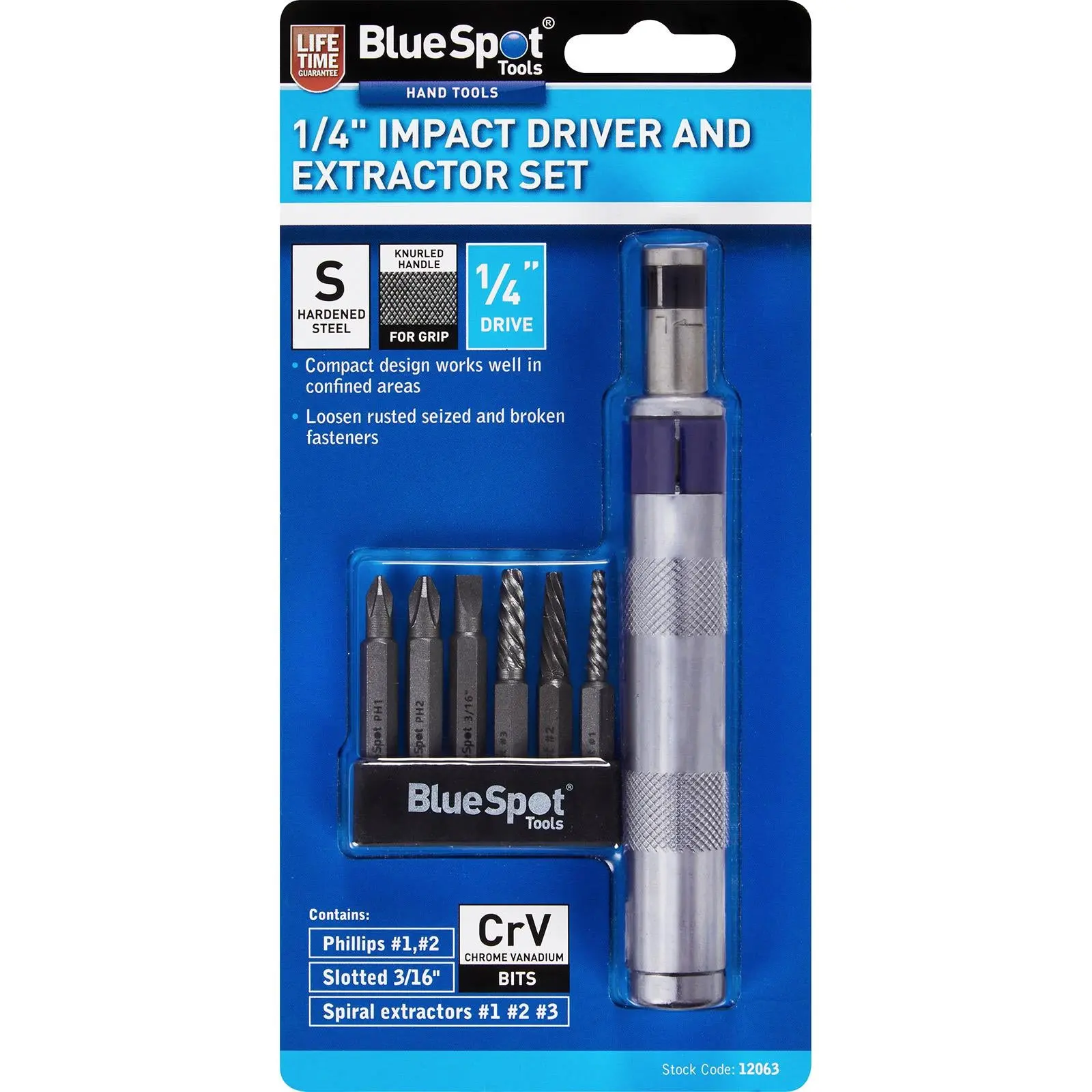 BlueSpot Impact Driver And Extractor Set 1/4 - Image 2