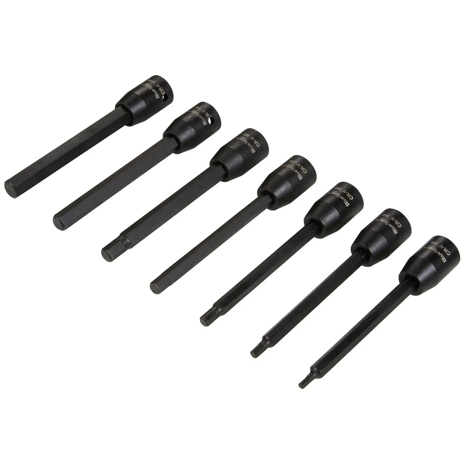 BlueSpot Impact Hex Socket Set Extra Long 110mm 3/8" Drive 3-10mm 7 Piece - Image 3