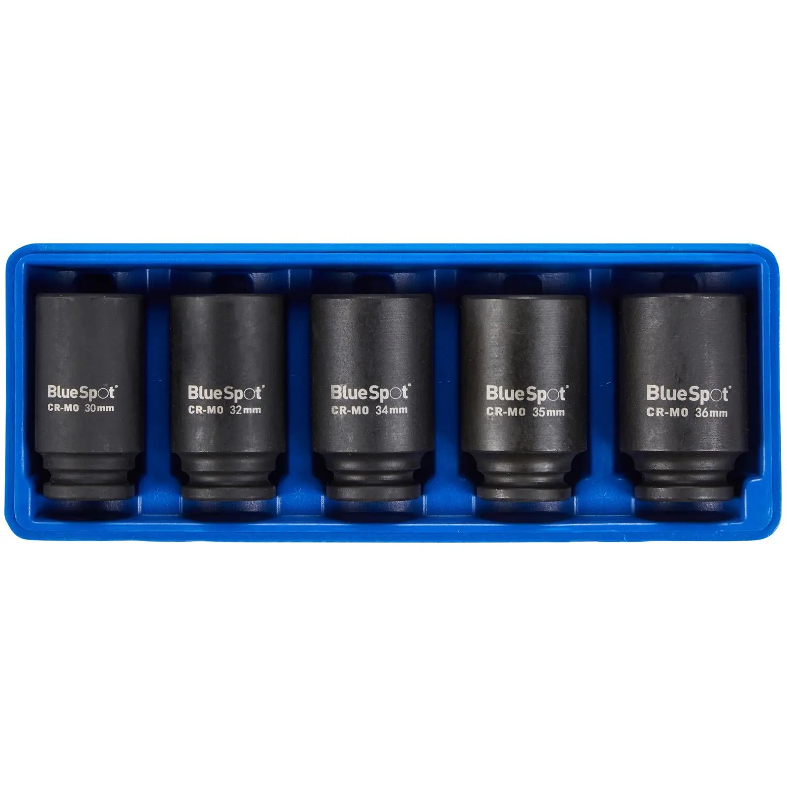 BlueSpot Impact Hub Socket Set 1/2" Drive Chrome Molybdenum 30-36mm 5 Piece