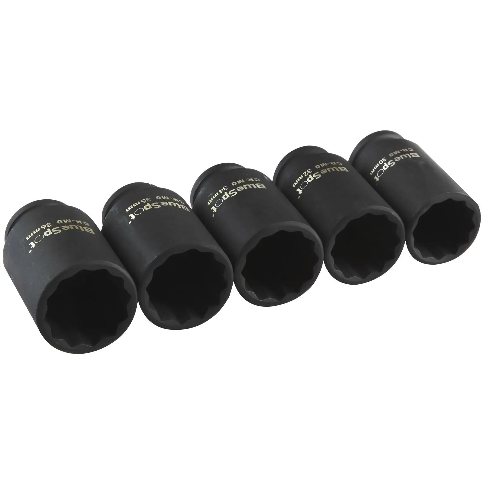 BlueSpot Impact Hub Socket Set 1/2" Drive Chrome Molybdenum 30-36mm 5 Piece - Image 4