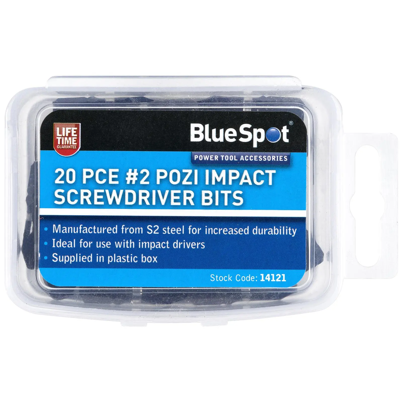 BlueSpot Impact Screwdriver Bits PZ2 20 Piece in Plastic Box - Image 2