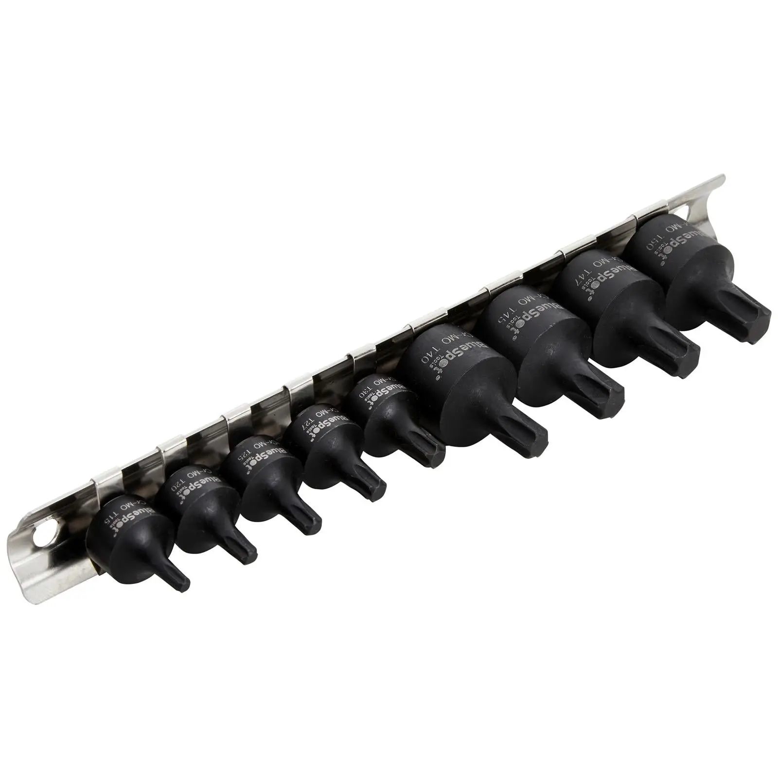 BlueSpot Impact Torx Socket Set 1/4" 3/8" Drive T15-T50 9 Piece on Socket Rail - Image 3