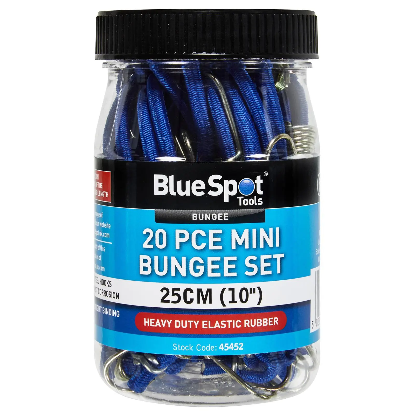BlueSpot Mini Bungee Set 25cm 10" 20 Piece - Image 3
