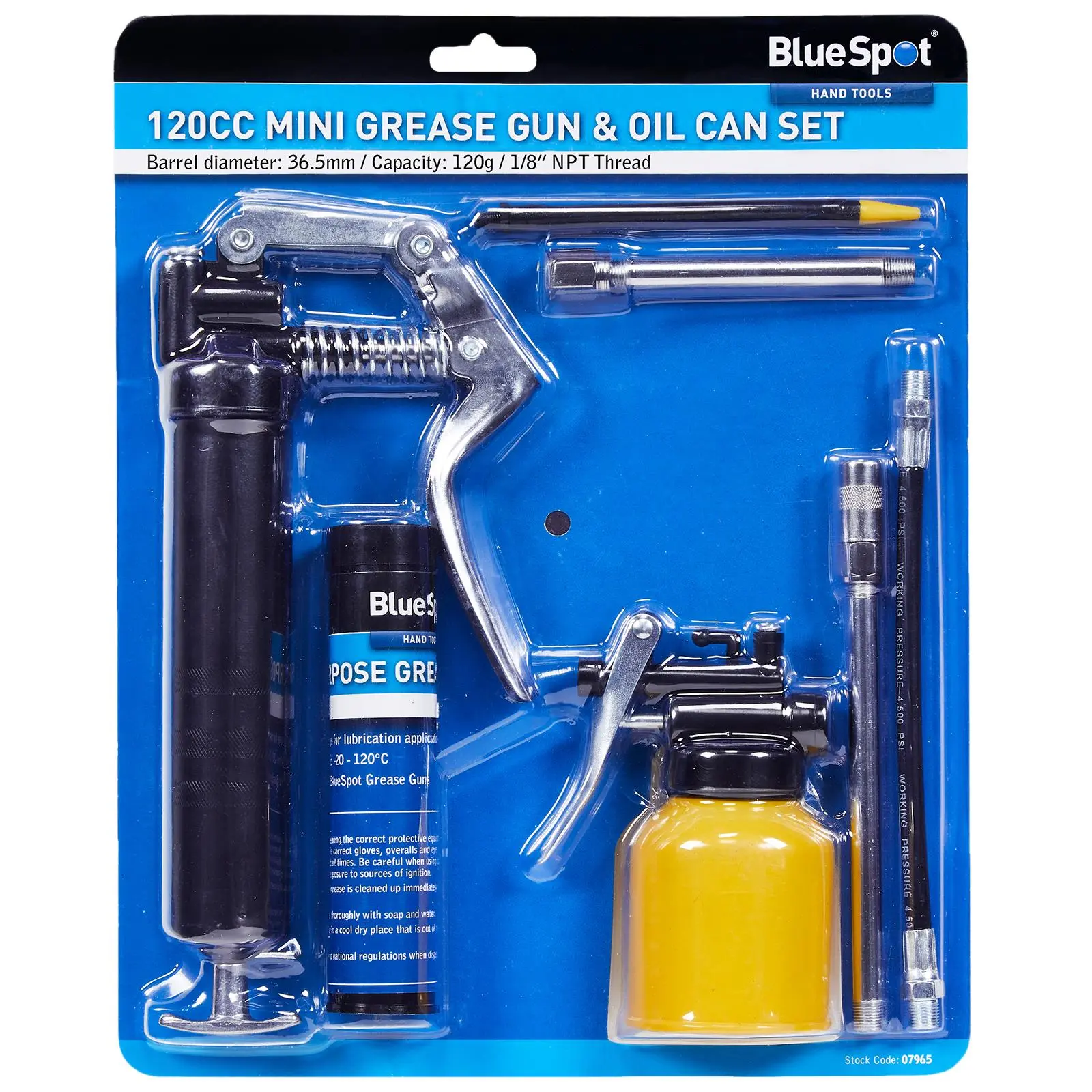 BlueSpot Mini Grease Gun and Oil Can Set 120cc - Image 3