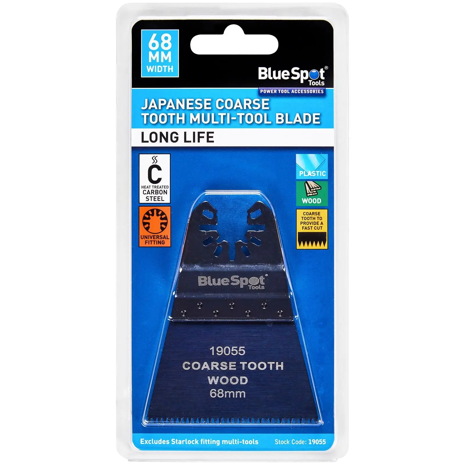 BlueSpot Multi Tool Blade Japanese Coarse Tooth 68mm OMT for Wood Plastic