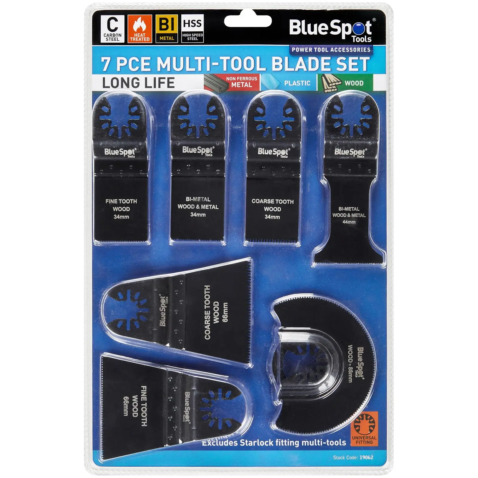BlueSpot Multi Tool Blade Set OMT 7 Piece - Image 2