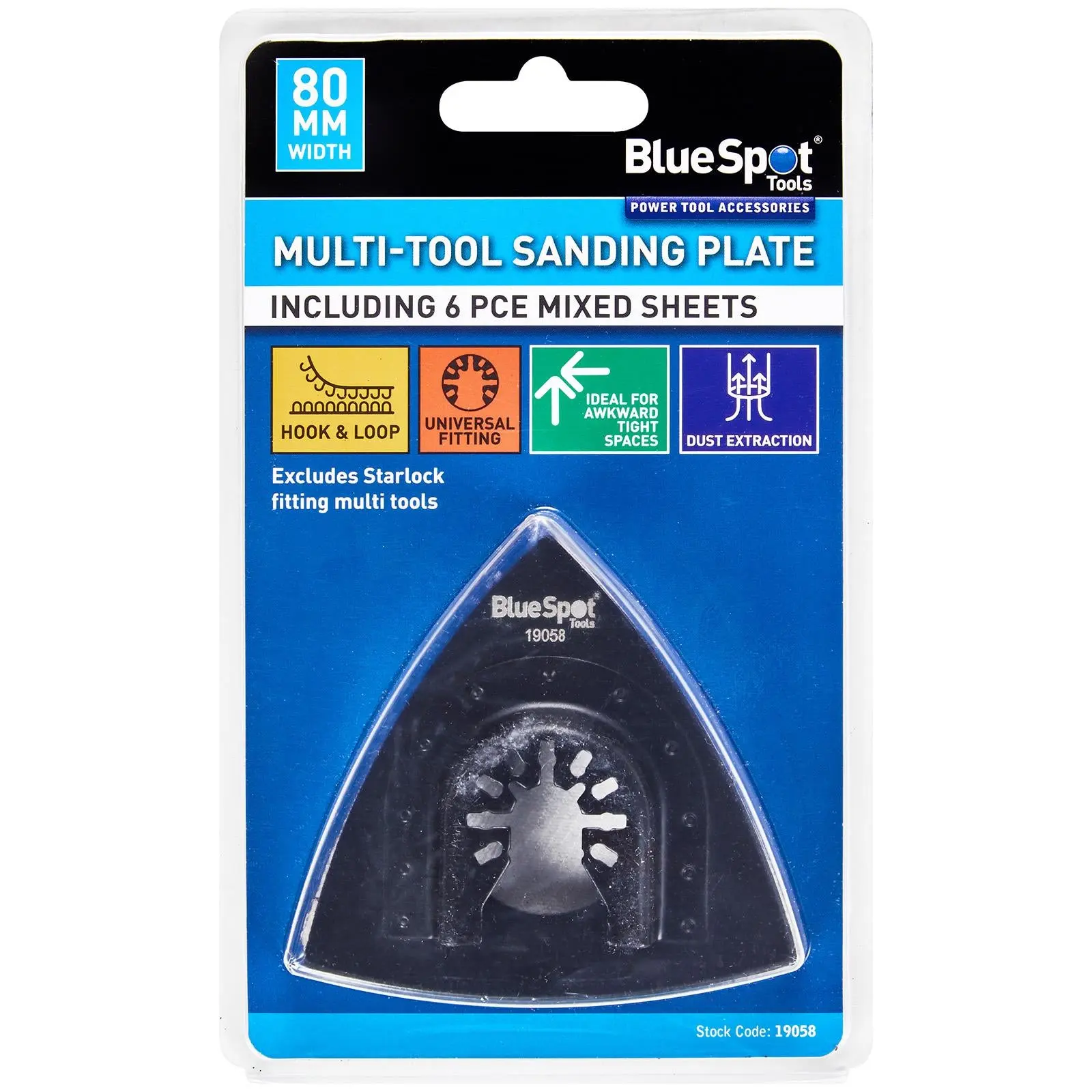 BlueSpot Multi Tool Sanding Plate with Sanding Sheets 80mm OMT