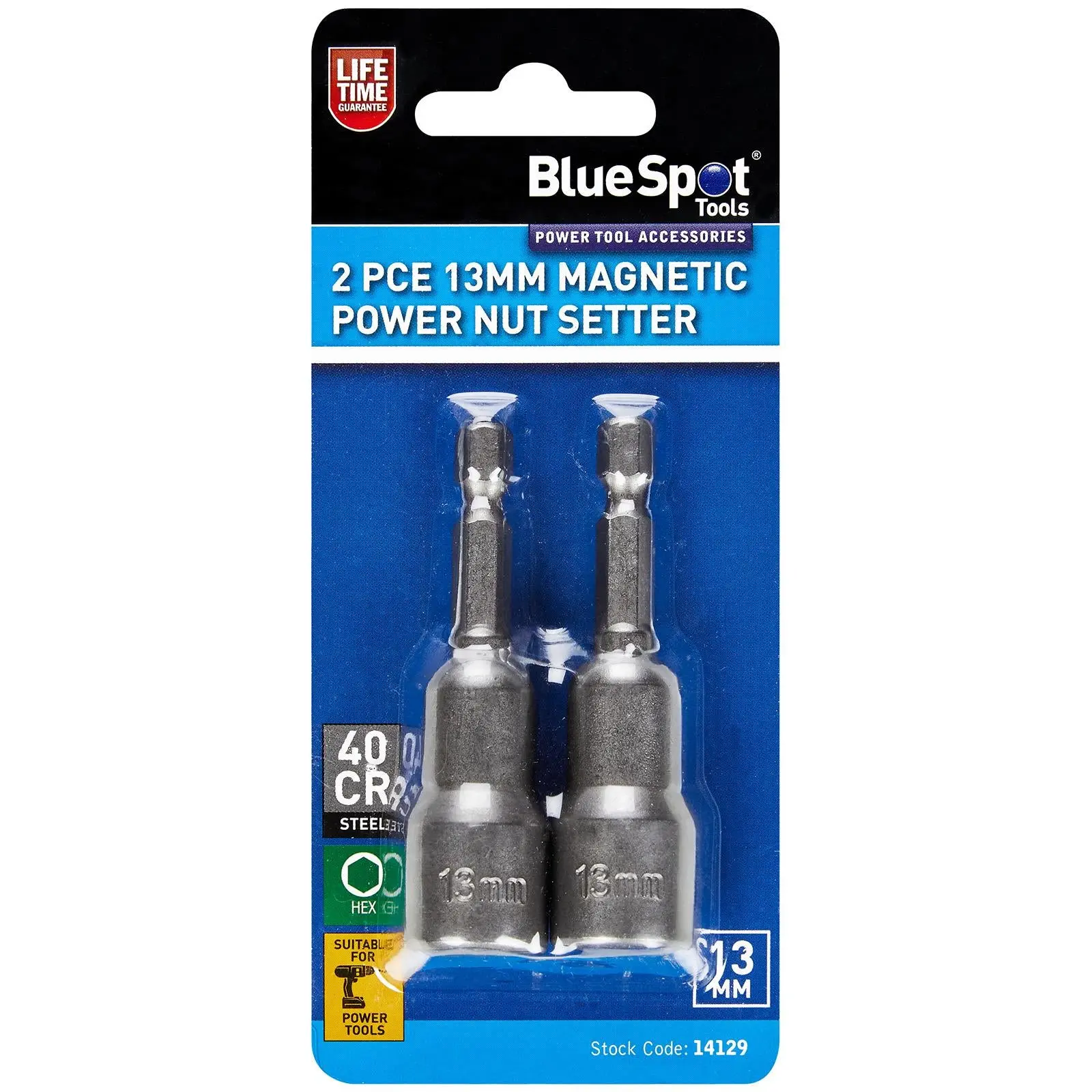 BlueSpot Nut Driver 13mm 2 Piece Magnetic Power Nut Setter Runner - Image 2