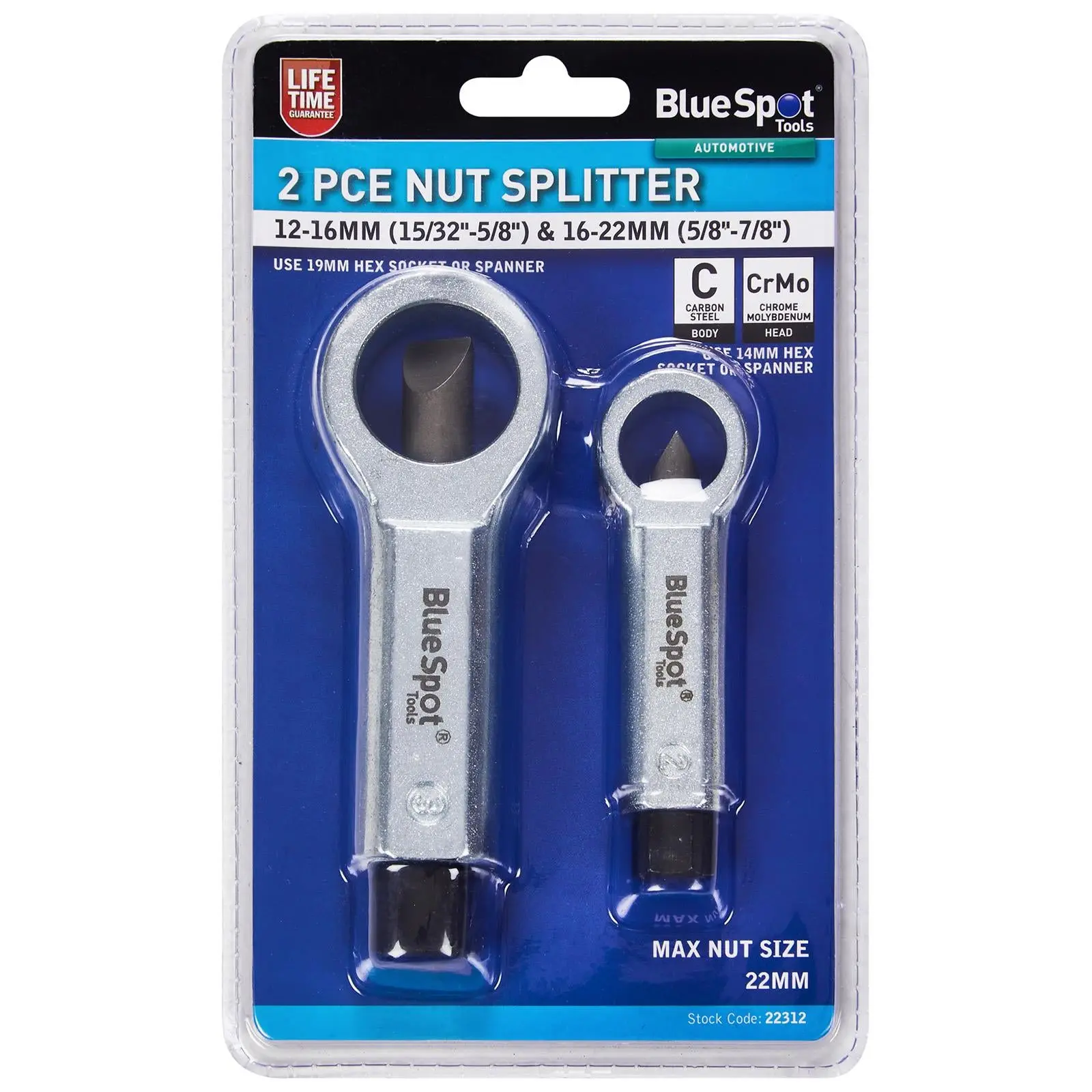 BlueSpot Nut Splitter Set 12-16mm and 16-22mm 2 Piece - Image 2