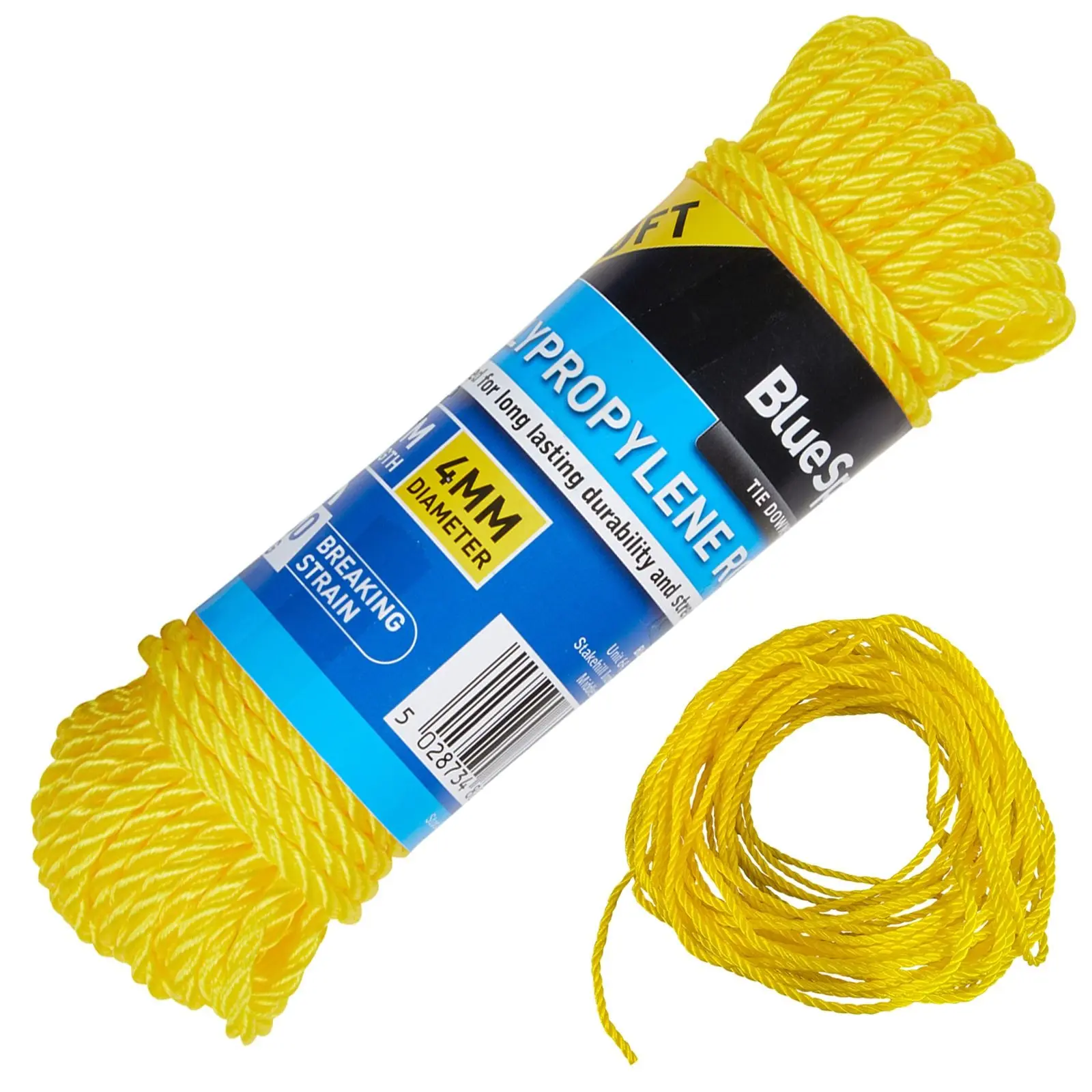 BlueSpot Polypropylene Rope Yellow 15m x 4mm 50ft - Image 4