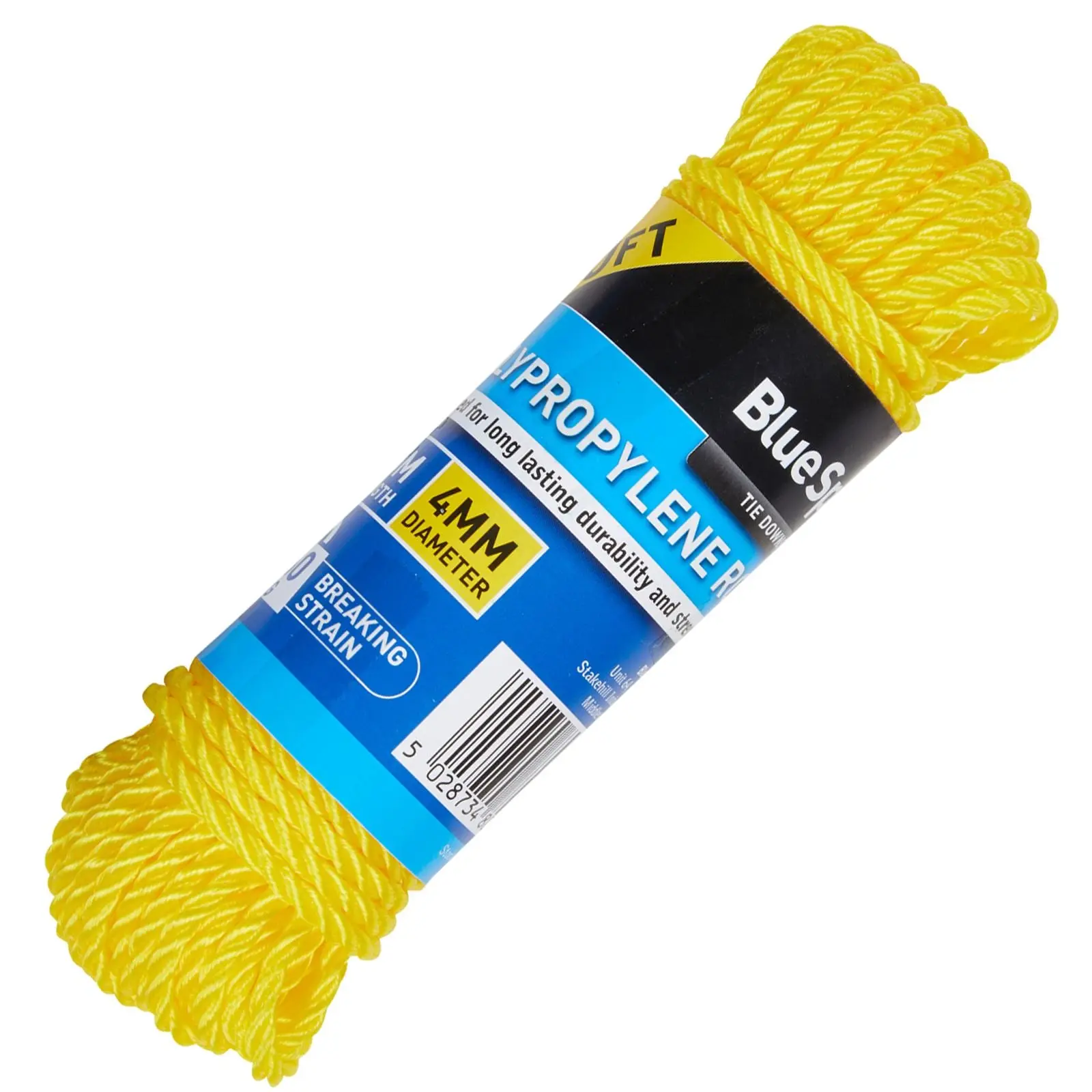 BlueSpot Polypropylene Rope Yellow 15m x 4mm 50ft - Image 5