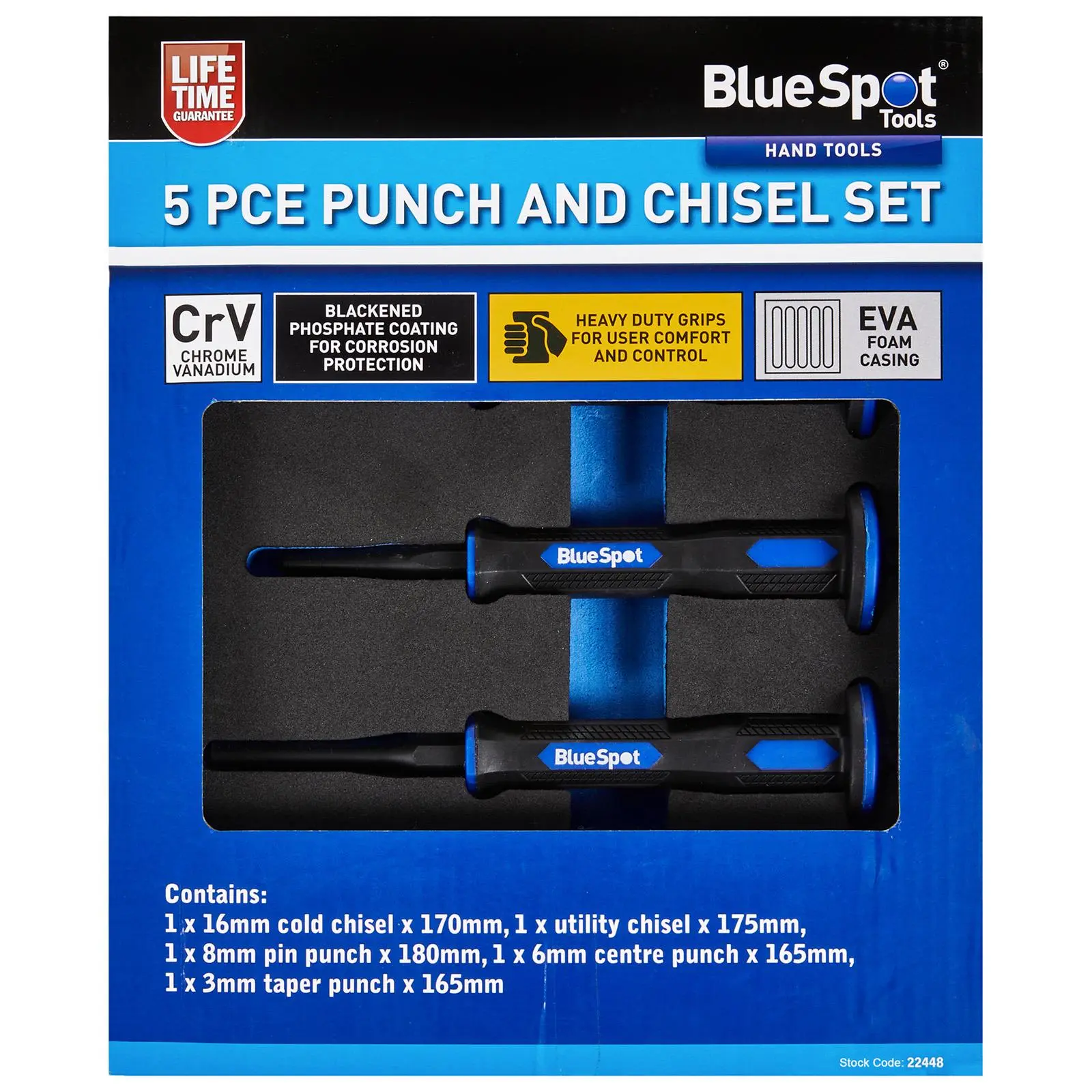 BlueSpot Punch and Chisel Set in EVA Foam 5 Piece - Image 2