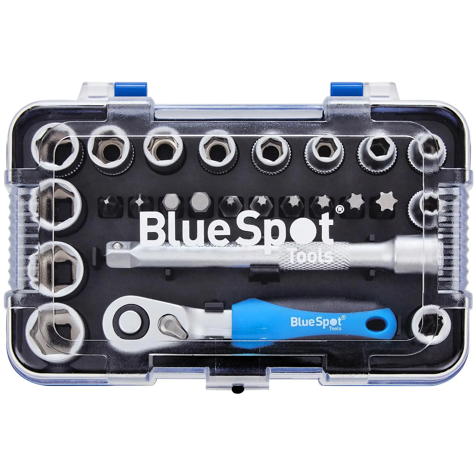 BlueSpot Ratchet Socket and Bit Set 25pc 1/4" Drive 4-13mm 1/4" Hex T10-T40 Torx - Image 2