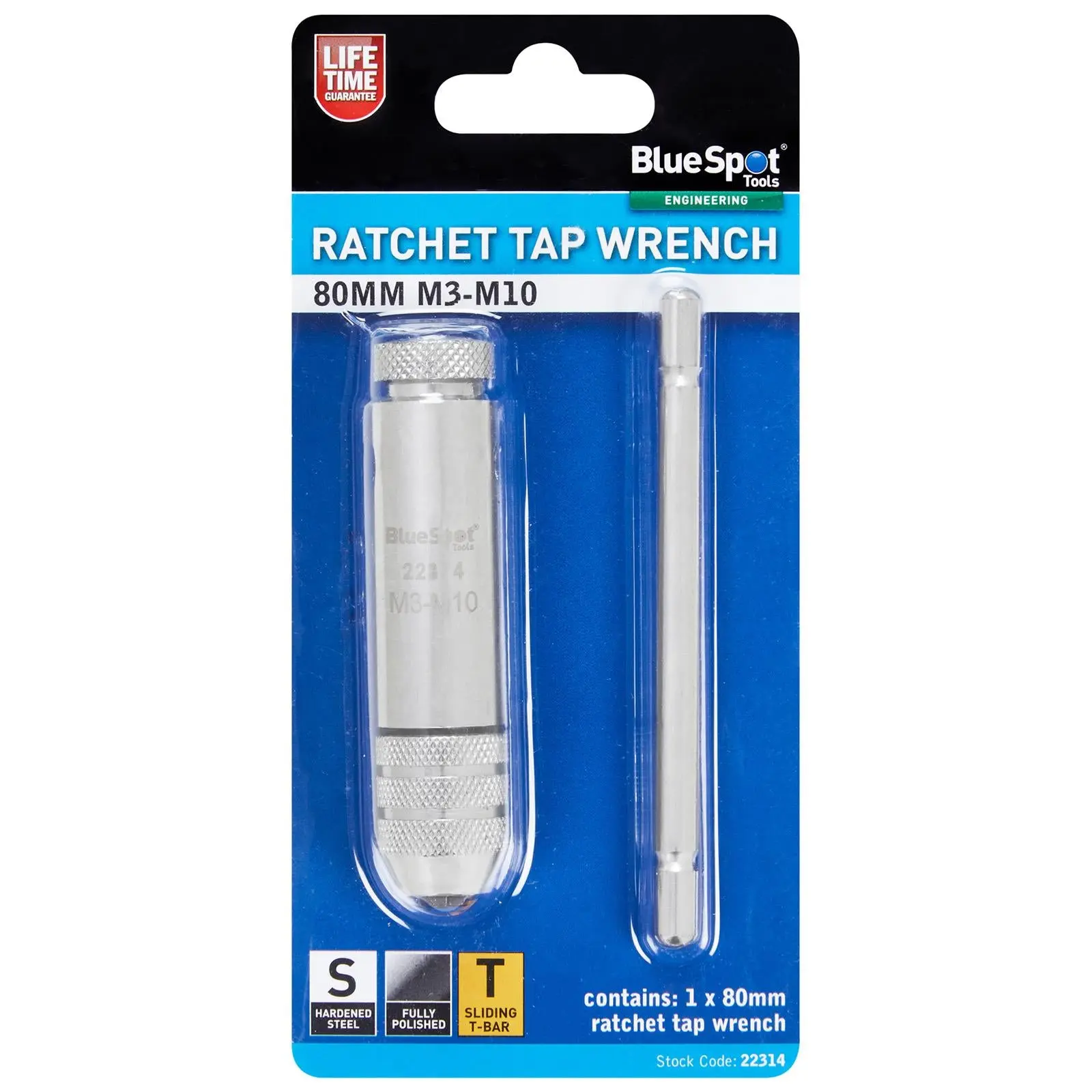 BlueSpot Ratchet Tap Wrench 80mm M3-M10 - Image 2