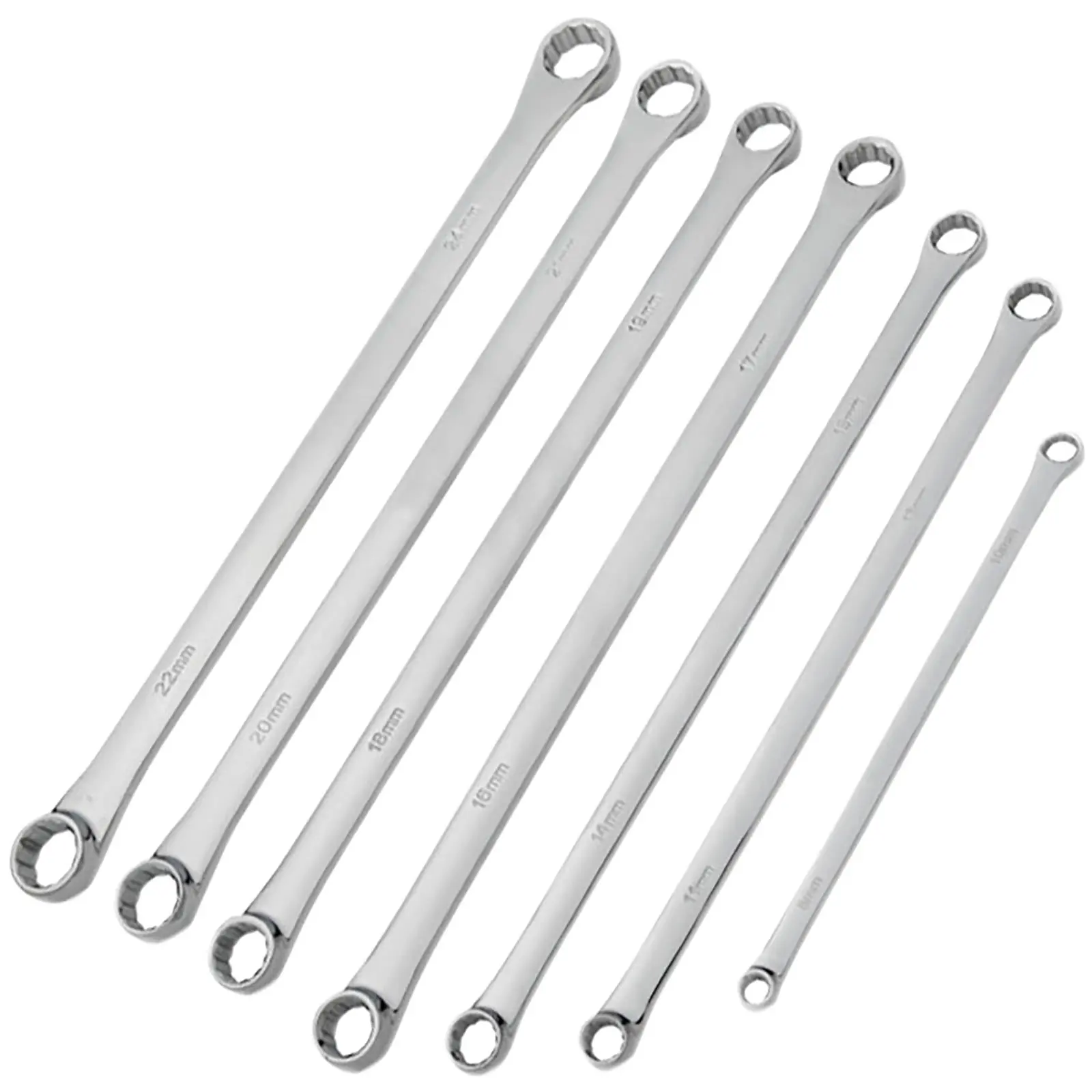 BlueSpot Ring Spanner Set Extra Long 7 Piece 8-24mm Tool Roll 230-430mm - Image 3