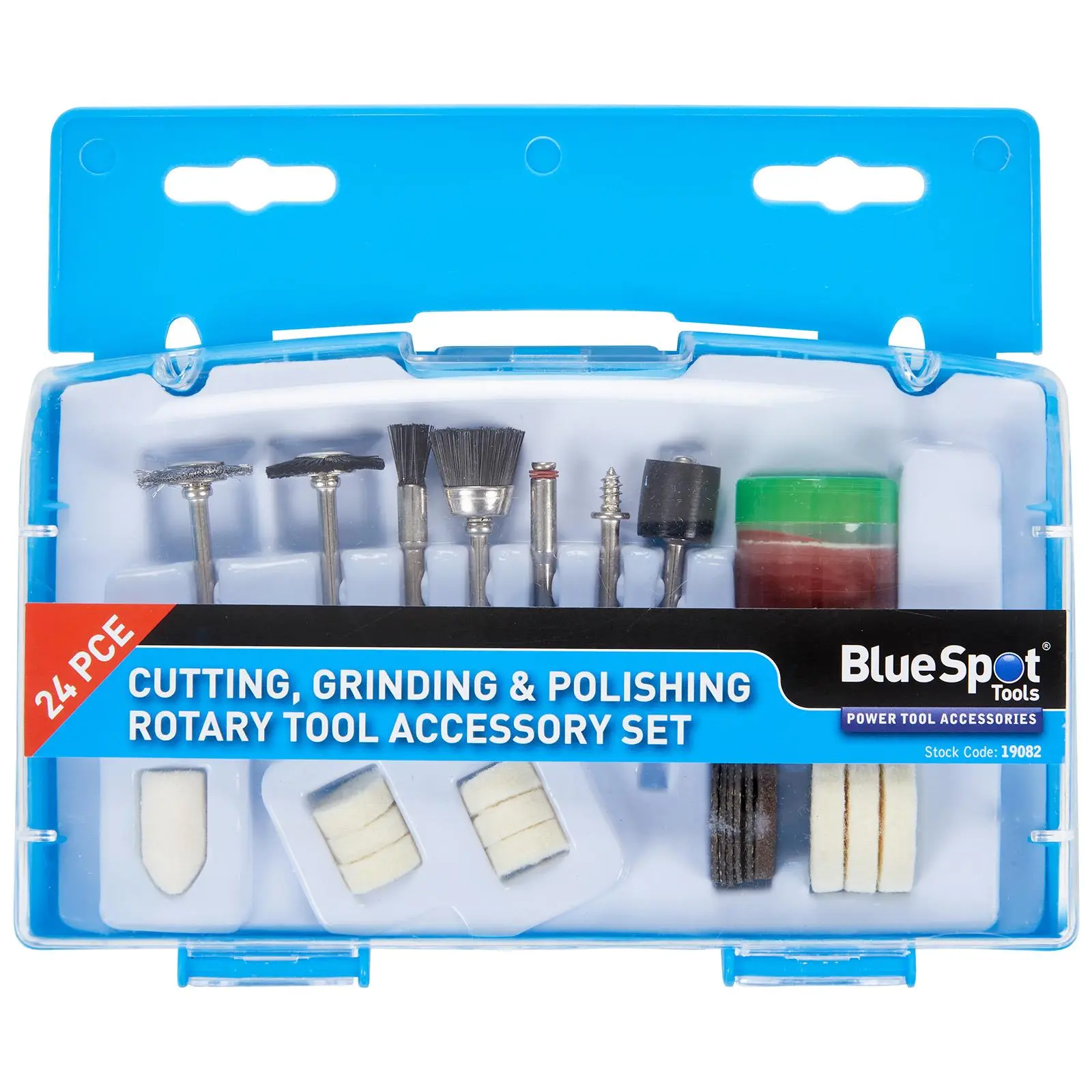 BlueSpot Rotary Tool Accessory Set 24 Piece Cutting Grinding Polishing - Image 2