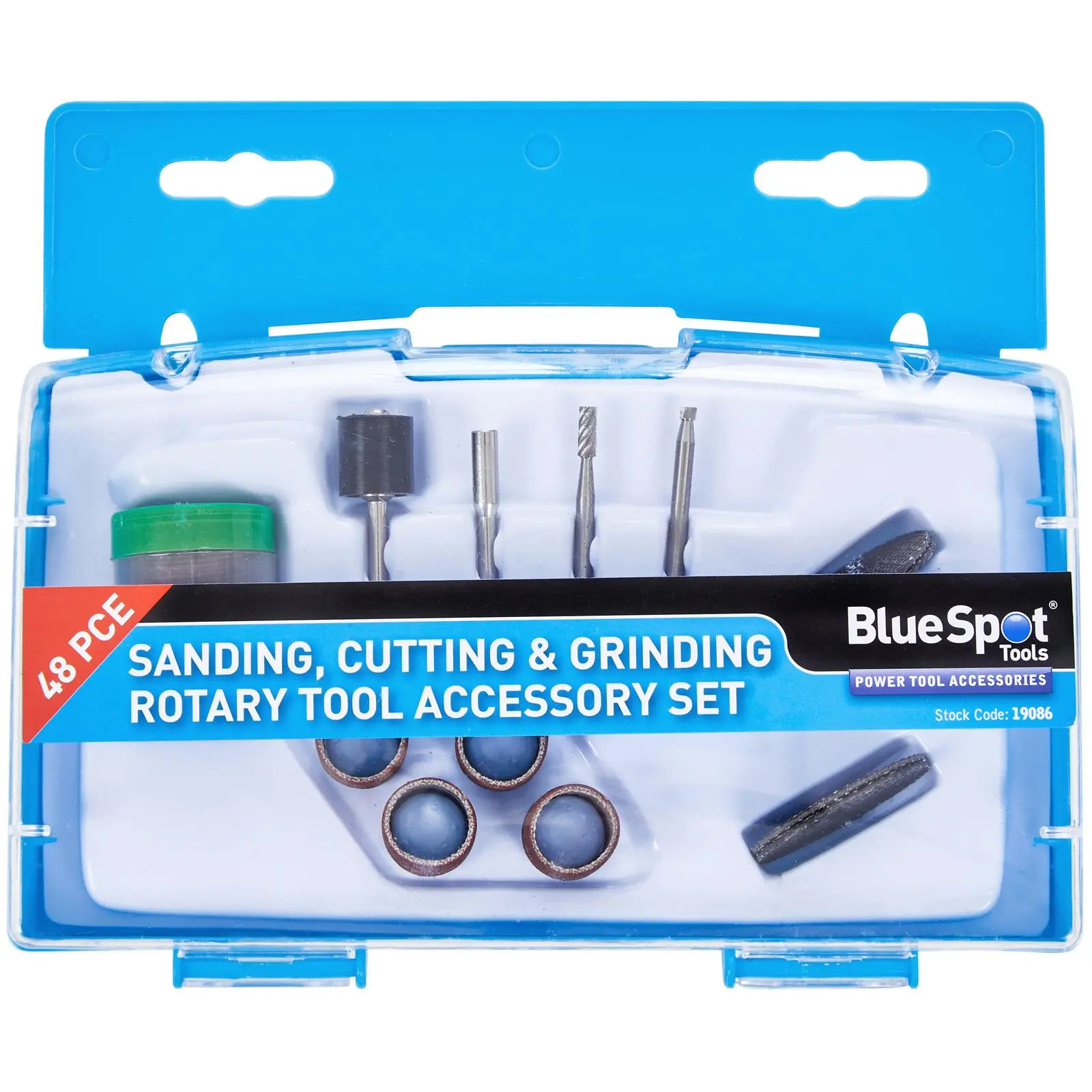 BlueSpot Sanding Cutting and Grinding Rotary Tool Accessory Set 48 Piece