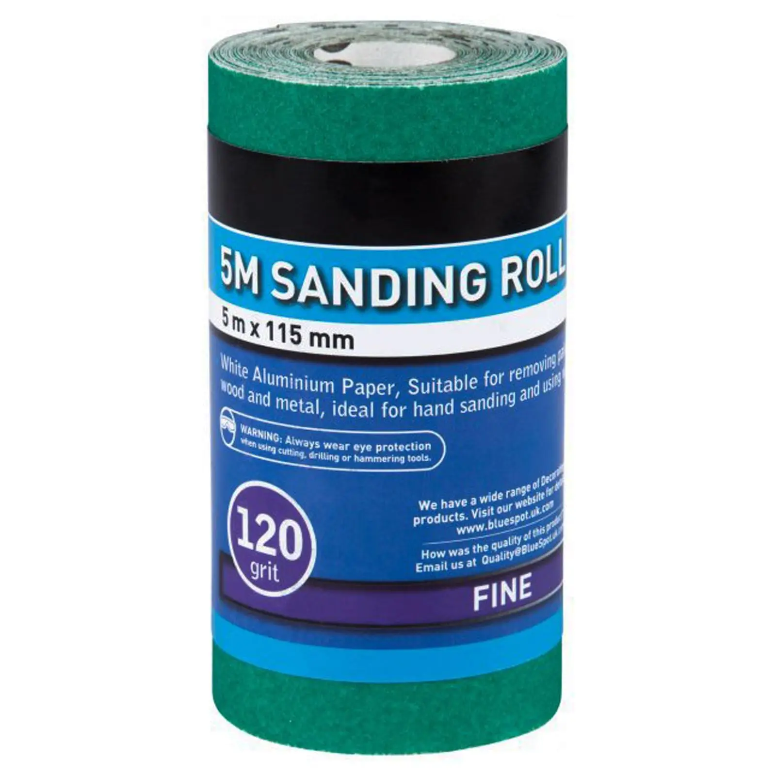 BlueSpot Sanding Paper Roll 5m x 115mm Aluminium Oxide - Image 4