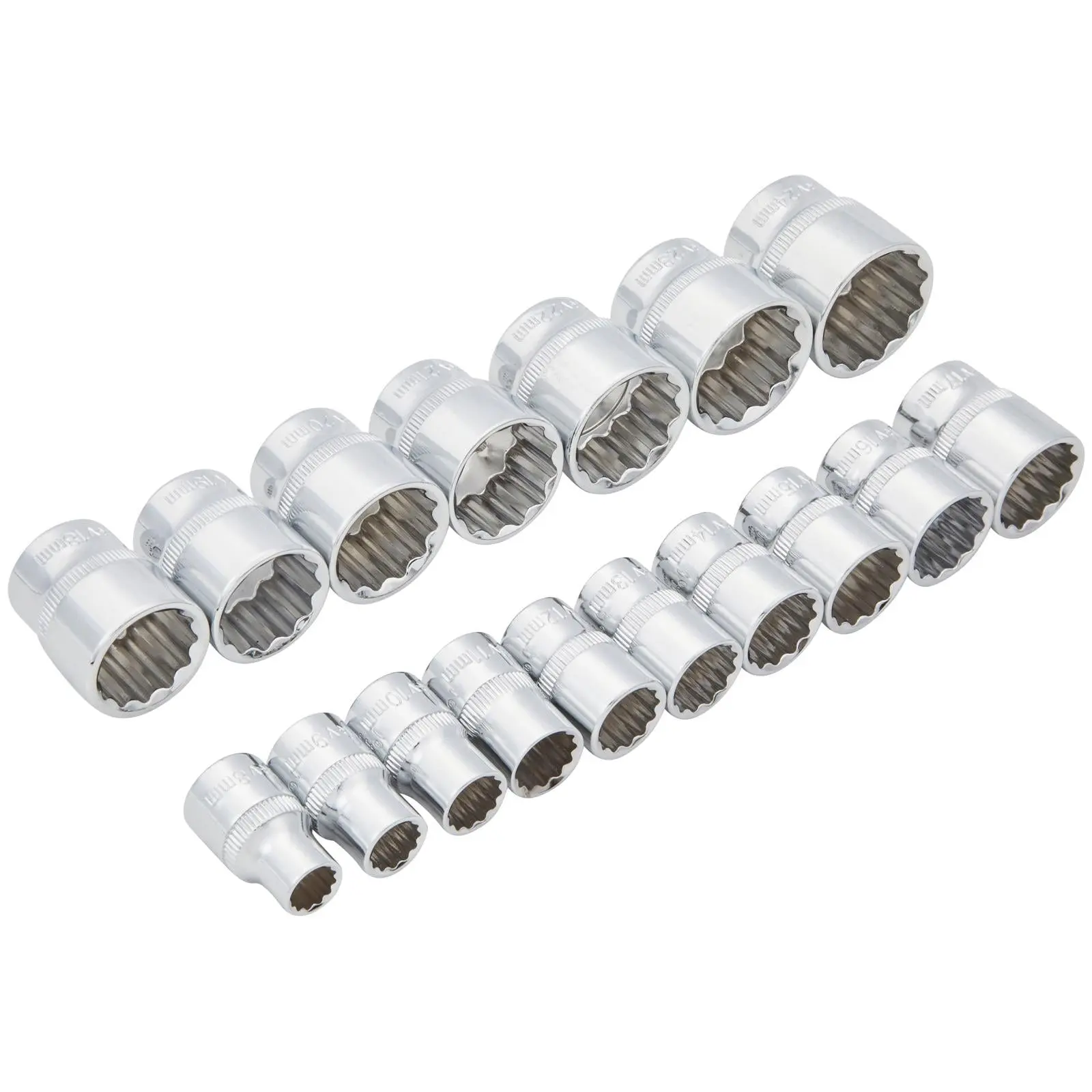 BlueSpot Shallow Socket Set on Rail 17 Piece 3/8" Drive Metric 8-24mm - Image 3