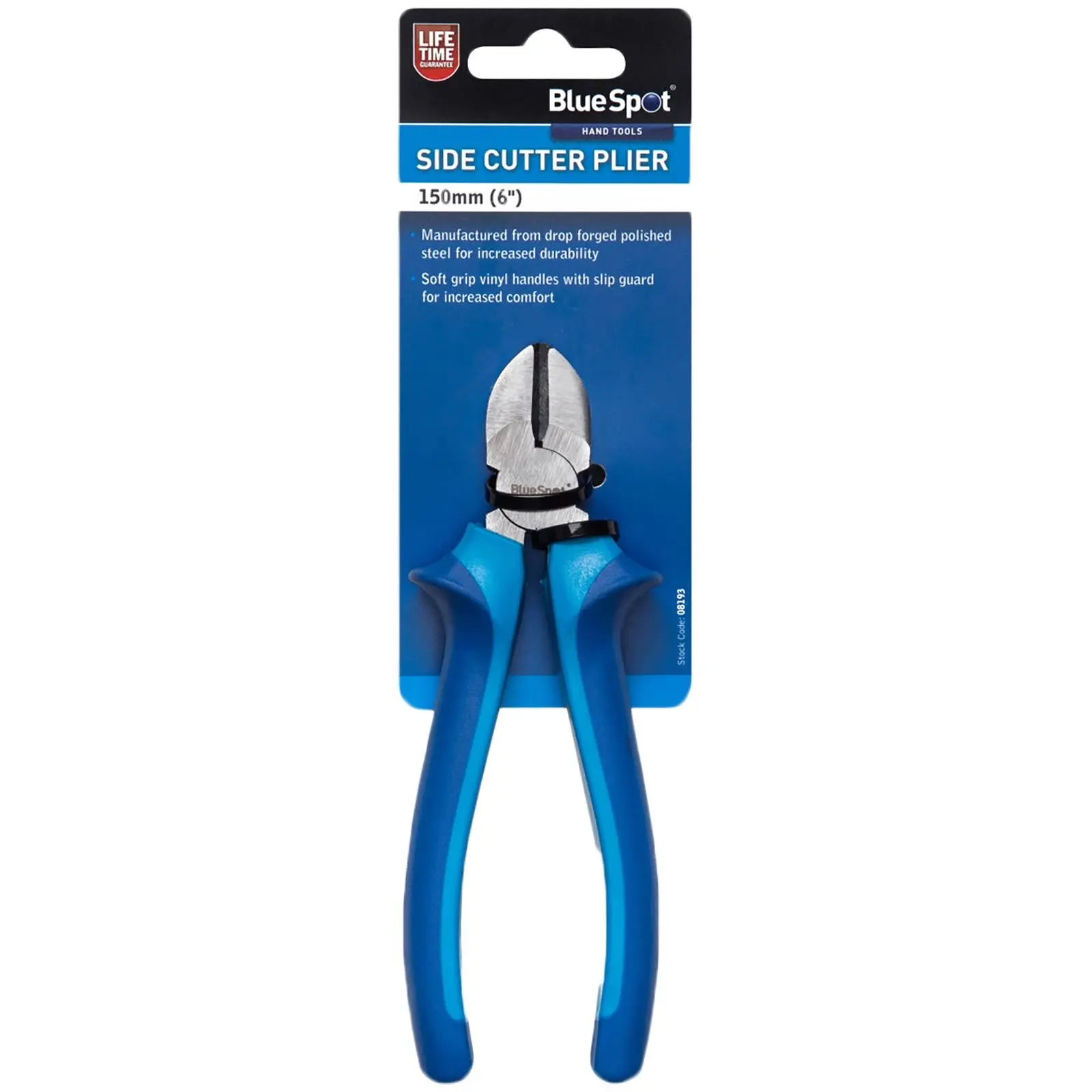 BlueSpot Side Cutting Pliers 150mm 6" Soft Grip Handle - Image 3