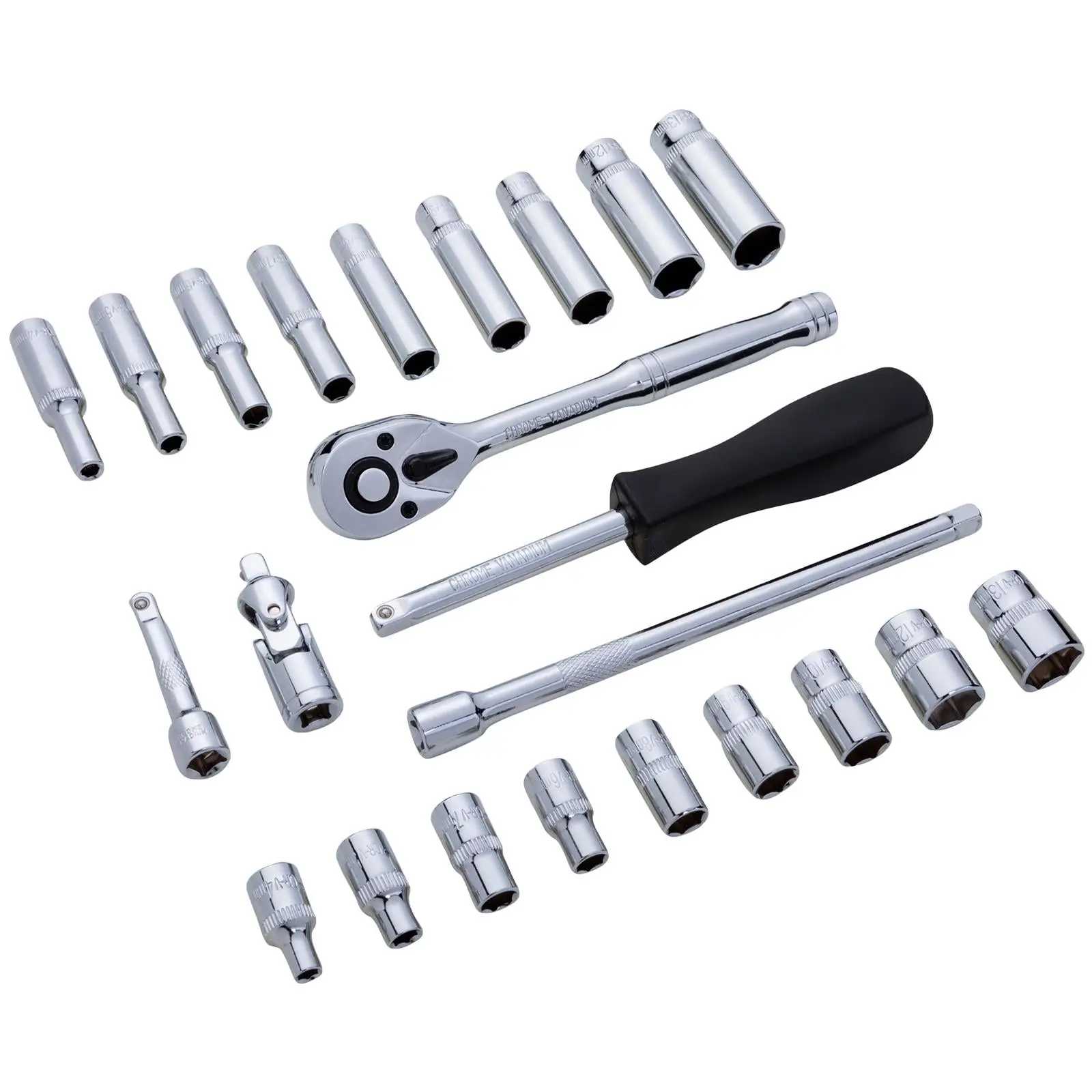 BlueSpot Socket Set Metric 1/4" Drive 24 Piece 4-13mm in Metal Case - Image 2