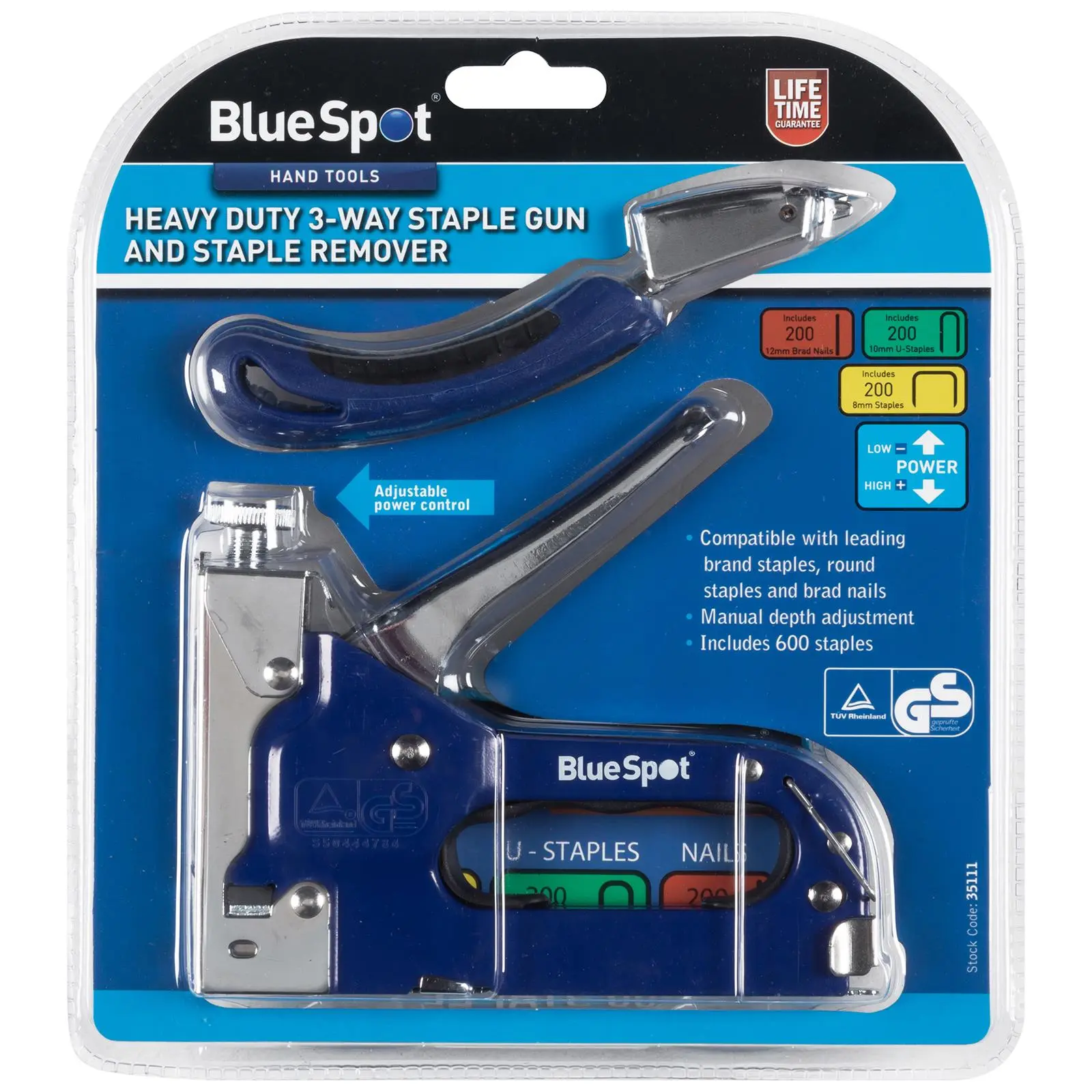 BlueSpot Staple Gun and Staple Remover Set Heavy Duty 3 Way - Image 3