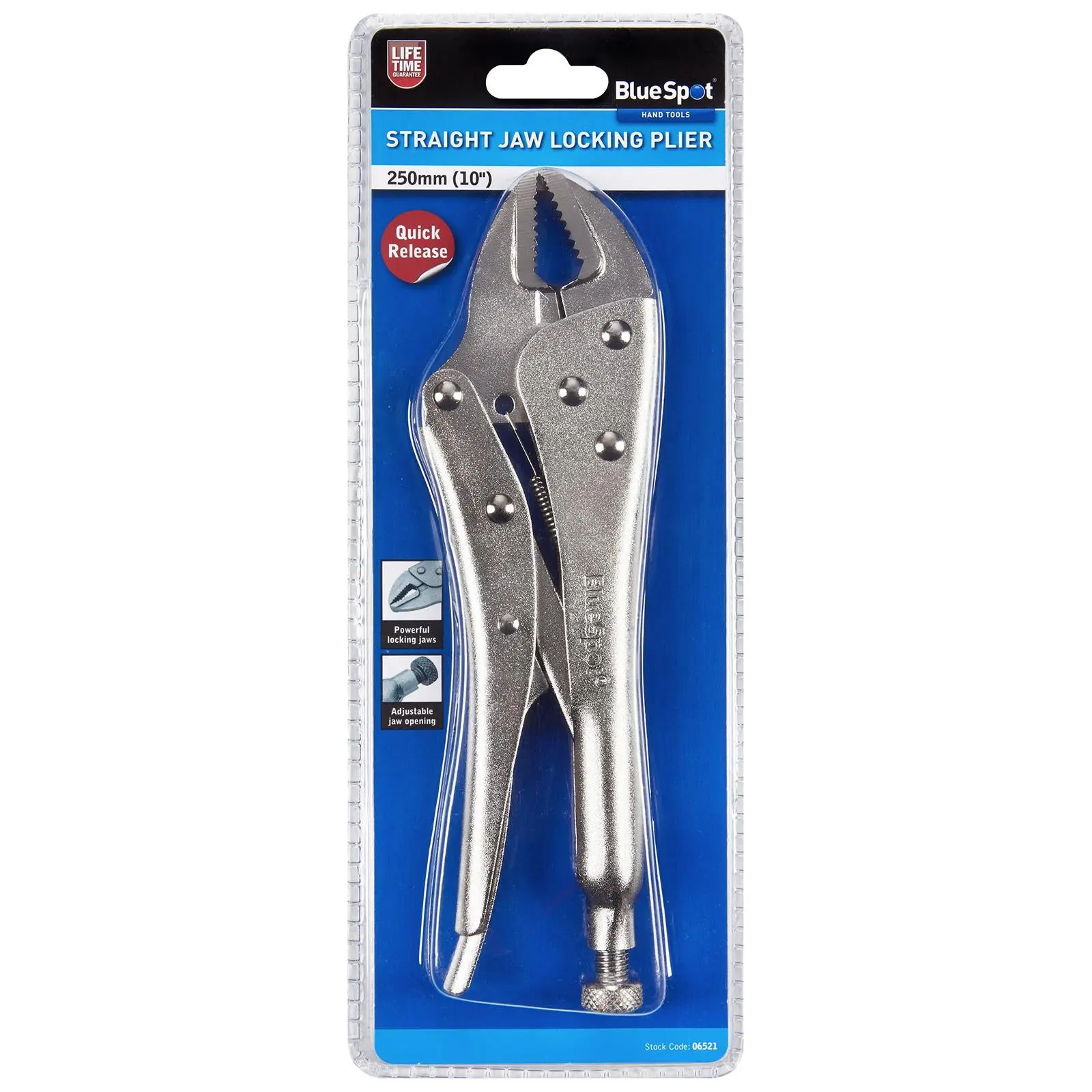 BlueSpot Straight Jaw Locking Plier 250mm (10") - Image 2