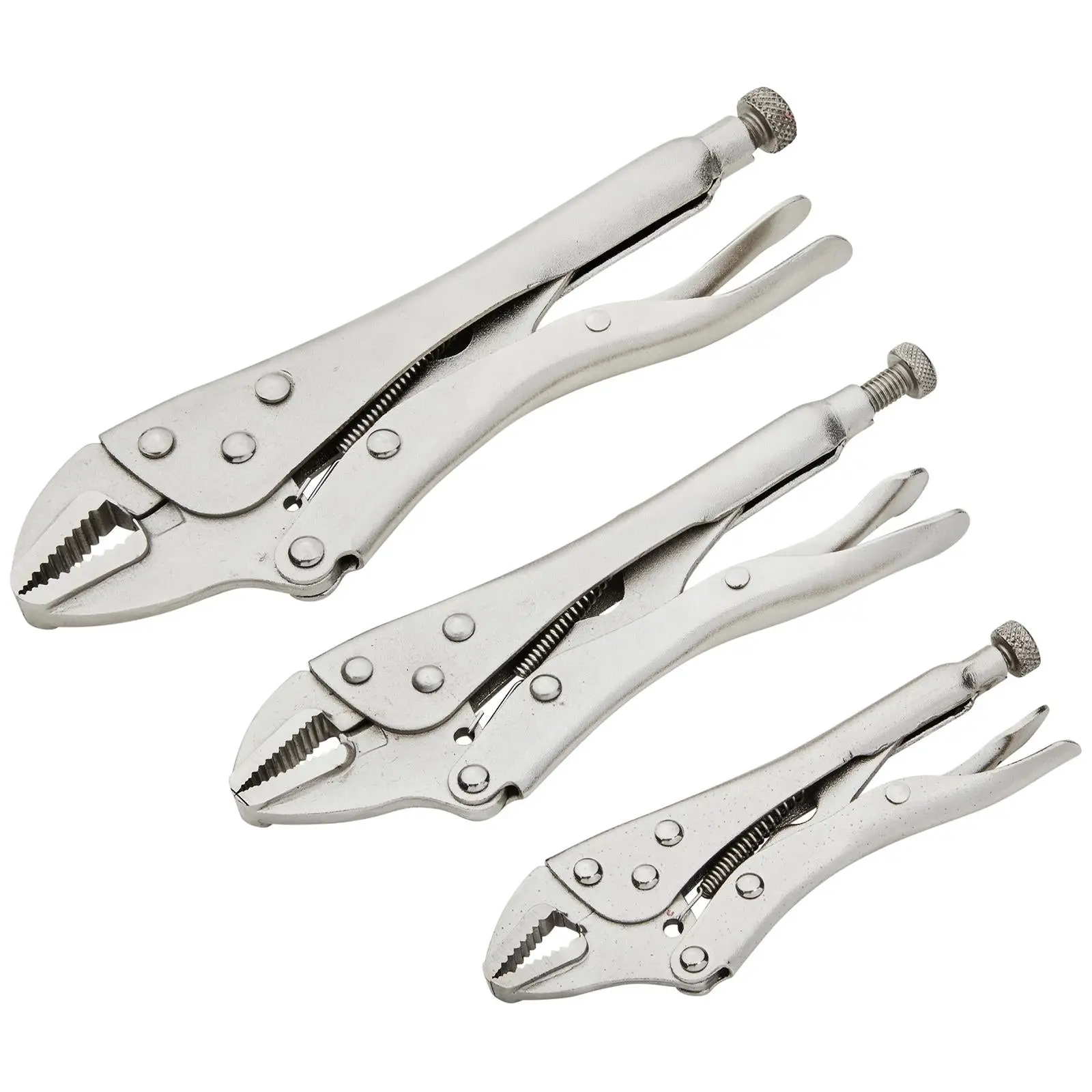 BlueSpot Straight Jaw Locking Pliers in Wallet 3 Piece Set 125mm 180mm 250mm