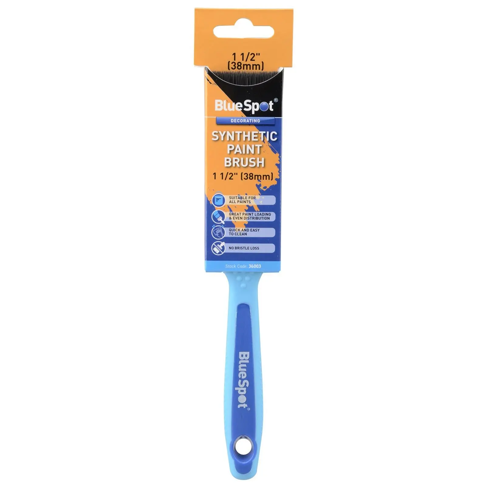 BlueSpot Synthetic Paint Brush with Soft Grip Handle 38mm (1 1/2") - Image 2