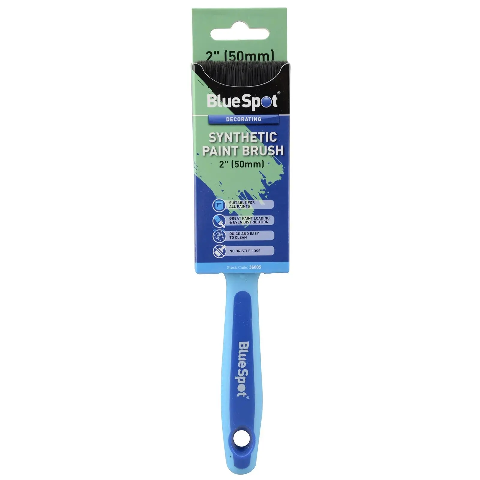 BlueSpot Synthetic Paint Brush with Soft Grip Handle 50mm (2") - Image 2