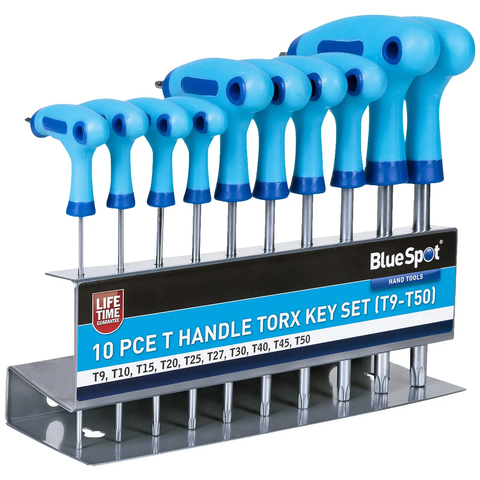BlueSpot T-Handle Torx Key Set 10 Piece T9-T50 - Image 2