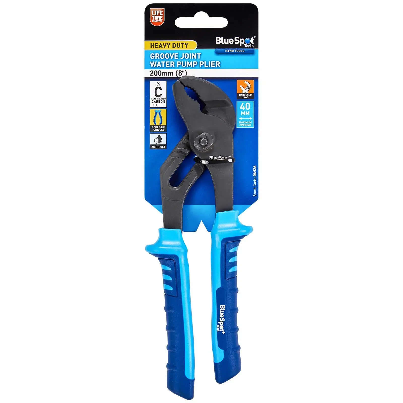 BlueSpot Water Pump Pliers Groove Slip Joint 200mm 8in